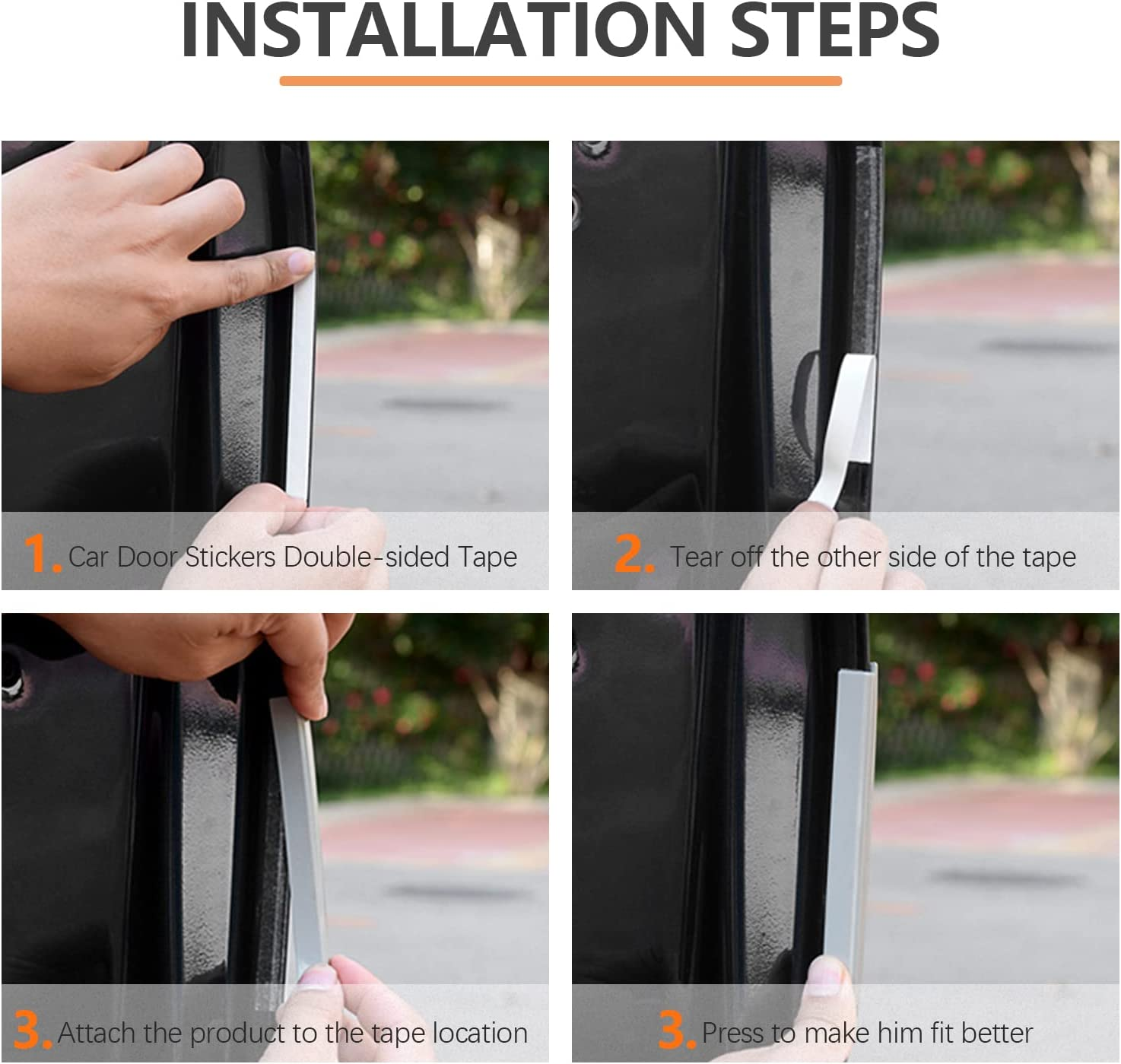 TORMEN Car Side Door Guard Edge Protector Universal Auto Door Side Edge Protection for Most Car (8 Pcs Set- Transparent