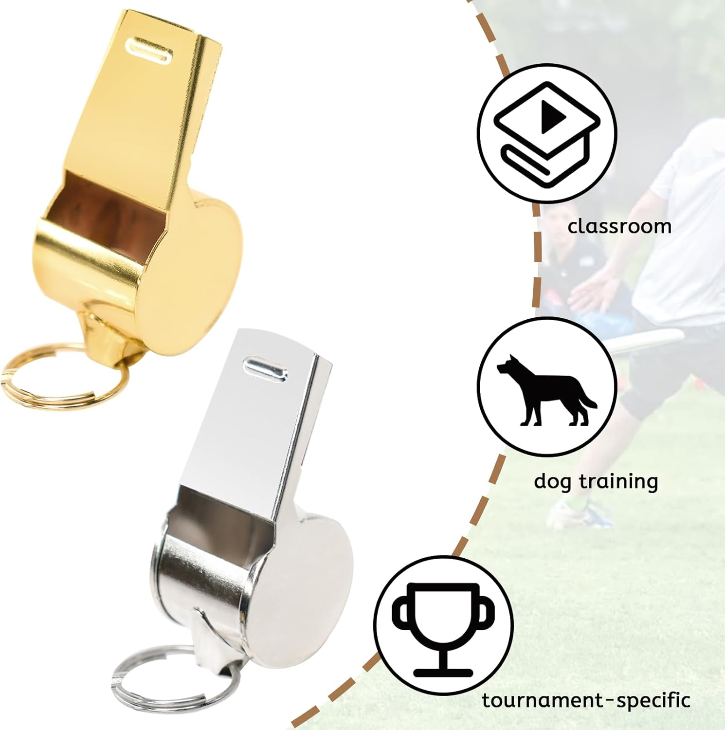 Koceci 8 Pack Whistles, Coach Whistles for Adults, Stainless Steel Referee, Sports Whistle with Lanyard, Metal Whistle Emergency for Polices Adults Teachers Students Outdoor Sports image number 4