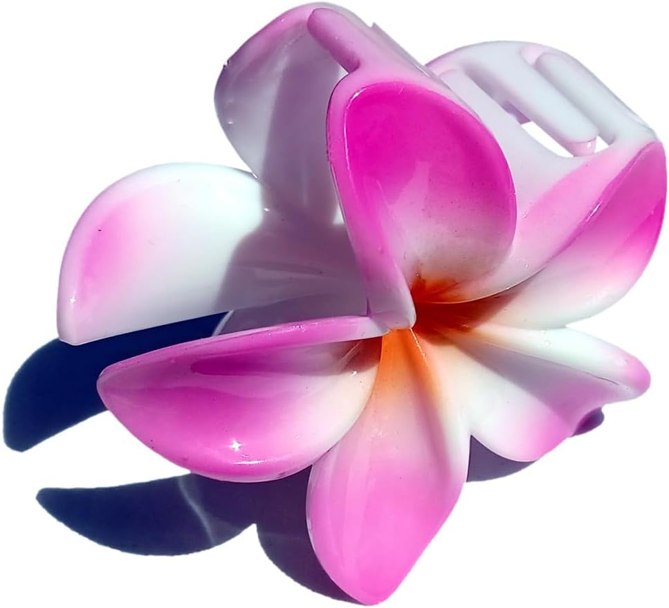 Seestern Sportswear Bali Hawaii FBA_2401 Hair Clip 2 Frangipani Flowers Pink image number 4
