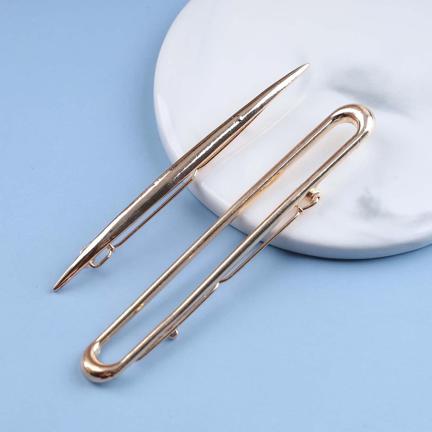 Yheakne Vintage Rectangle Hair Clip Geometric Hair Clip Gold Hair Clip Pin Metal Headwear Decorative Hair Accessories for Women and Girls 2 Pieces (Gold) - Gold image number 5