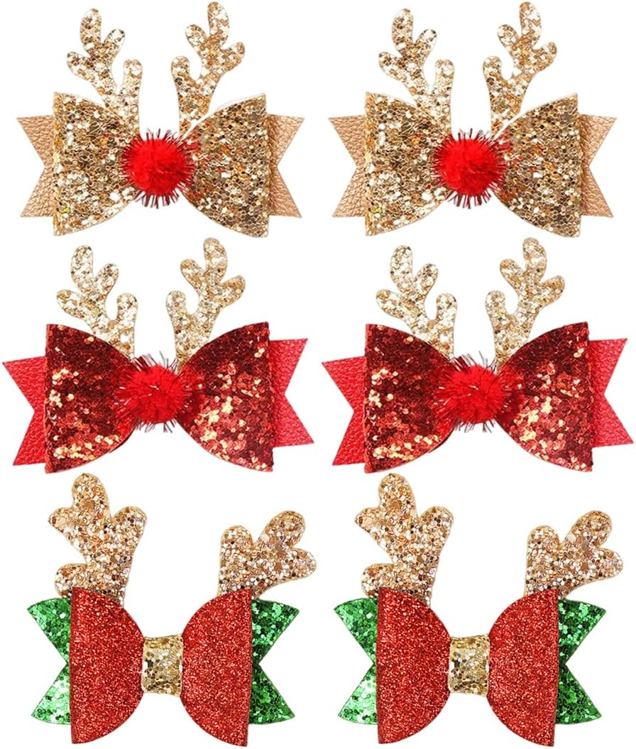 Luliyldj 3 Pairs of Christmas Hair Accessories, Hair Clips Girls, Hair Clip Christmas image number 4