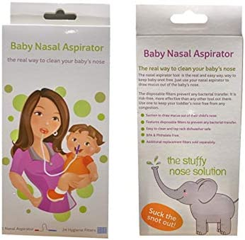 Baby Nasal Aspirator with 24 Hygiene Filters Nose Cleaner the Snot Sucker