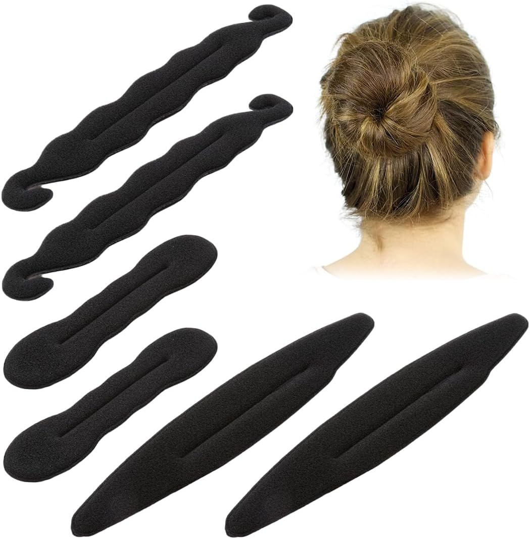 IBXWMNG Set of 6 Clip Twist Curler Sponges for Creating Buns, Donuts and Braids without Effort, Ideal for All Hair Types (3 Models) image number 3