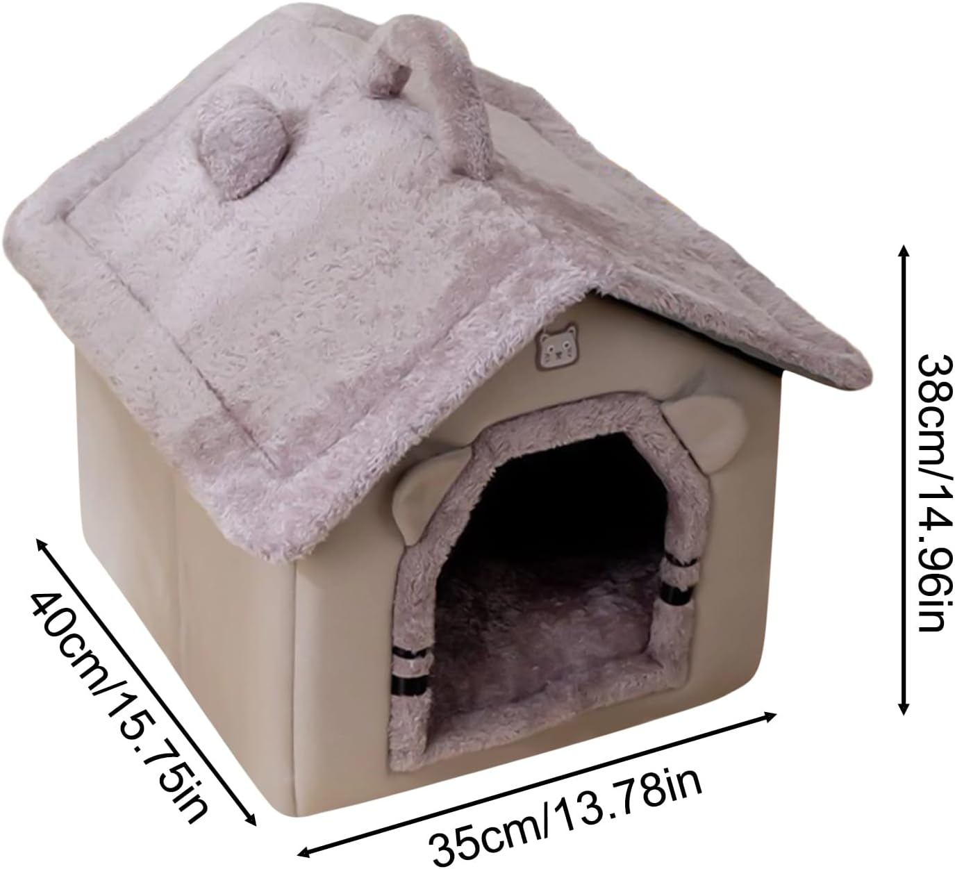 Cat Bed, Cave Nest Tent Thickened Warm Mat Supplies, Pet Mat Pad, for Calming Outdoor Animal Travel Winter Small Dogs Kitten image number 3