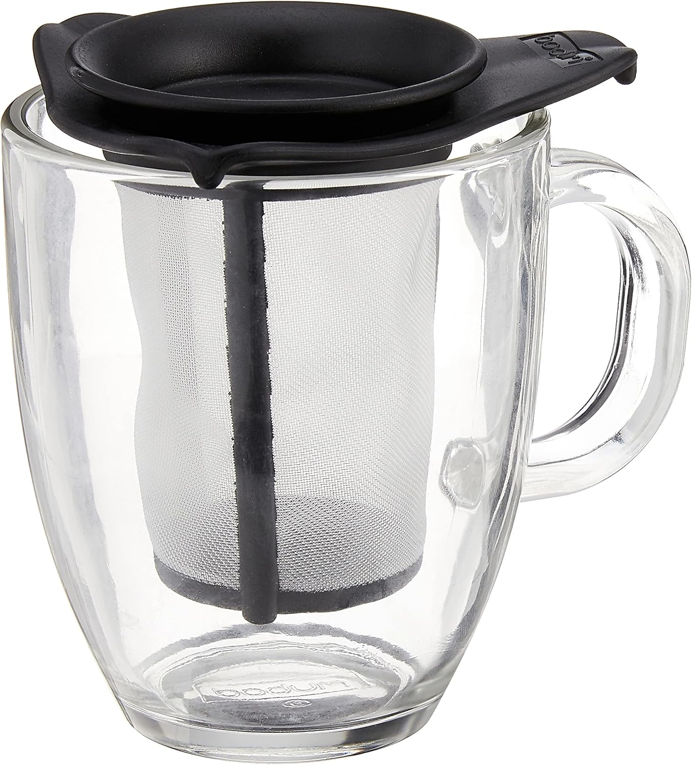 BODUM YO-YO Set Mug, Glass and Tea Strainer, 0.35 L, 12 Oz, S/S, Stainless Steel