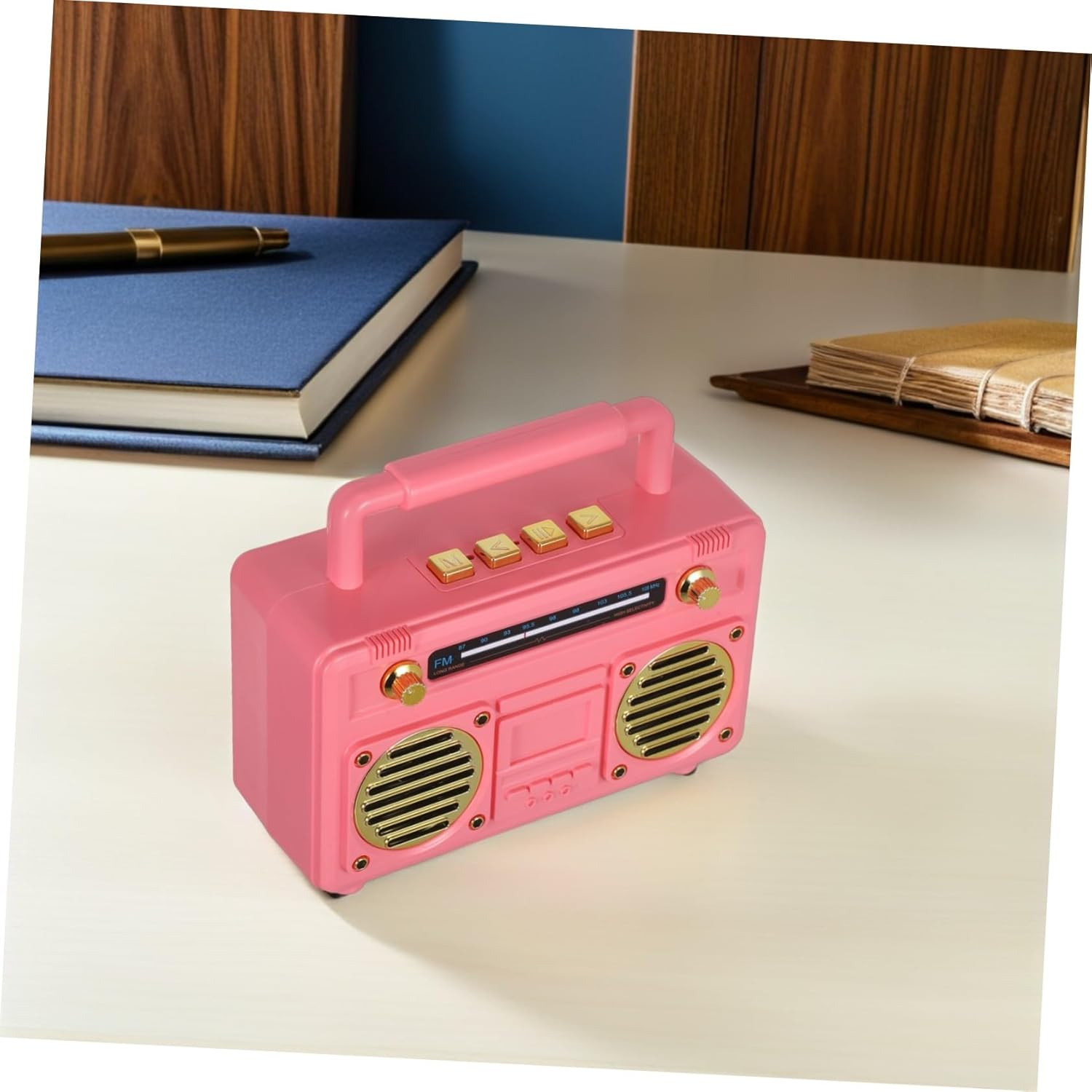 LRXIYODE Portable Retro Radio Speaker Mini Wireless Subwoofer Music Player for Outdoor Camping Home Desk Decor with Long Battery Life and Compact Design image number 6