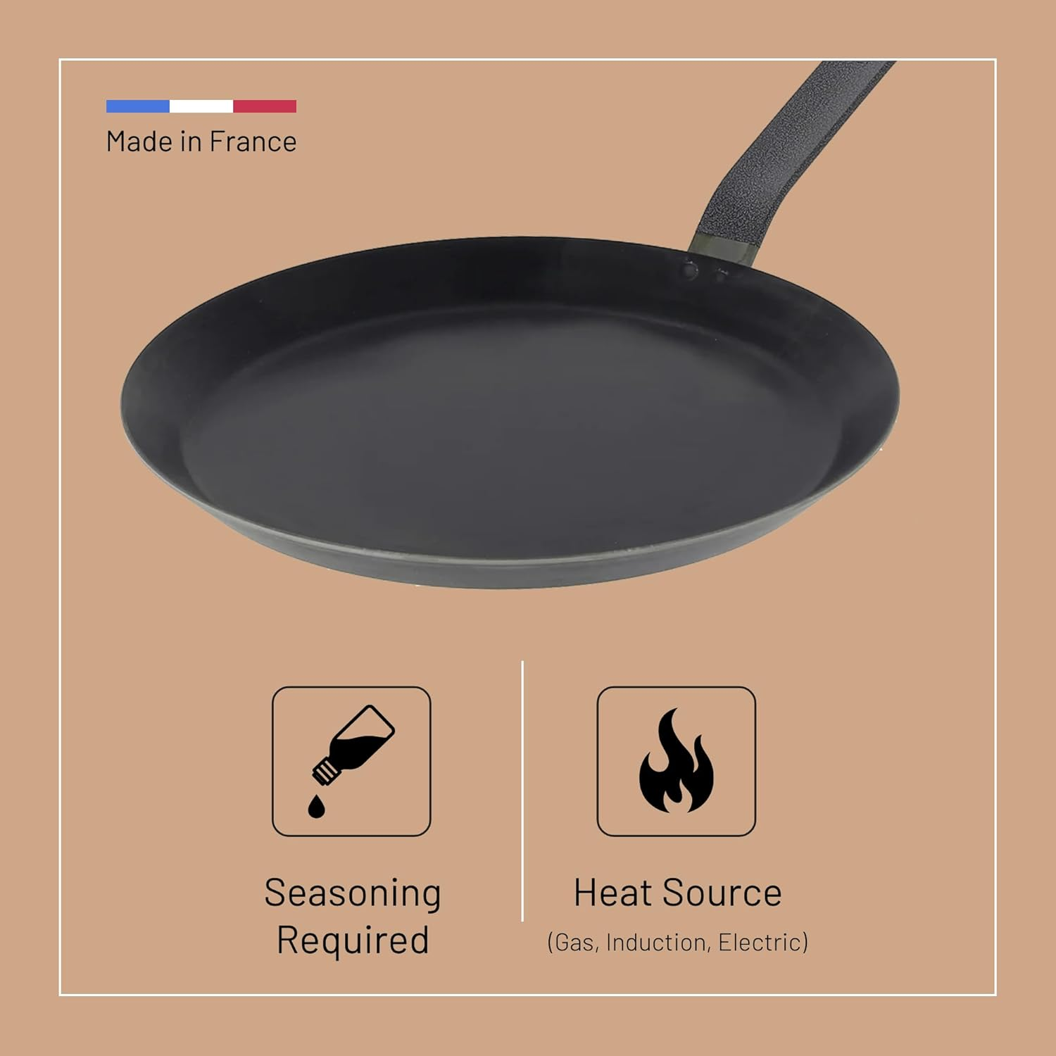 De Buyer Force Blue Induction Crepe Pan, 240 Mm Diameter X 20 Mm Height image number 1