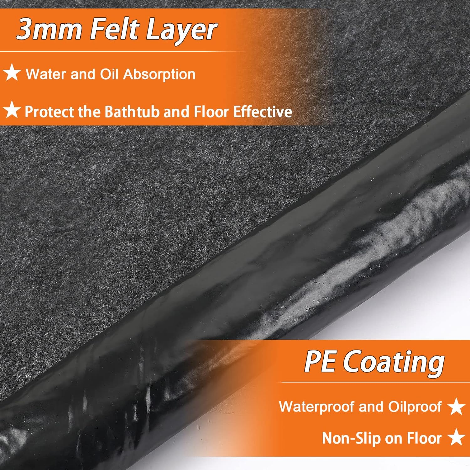 NOVWANG 78 Inch Dia round Hot Tub Mat, Large Washable above Ground Protector Pad Water Absorb with Waterproof Slip-Proof Backing, Portable Spa Pool Accessories for 77" Dia below Outdoor Indoor Hot Tub image number 5