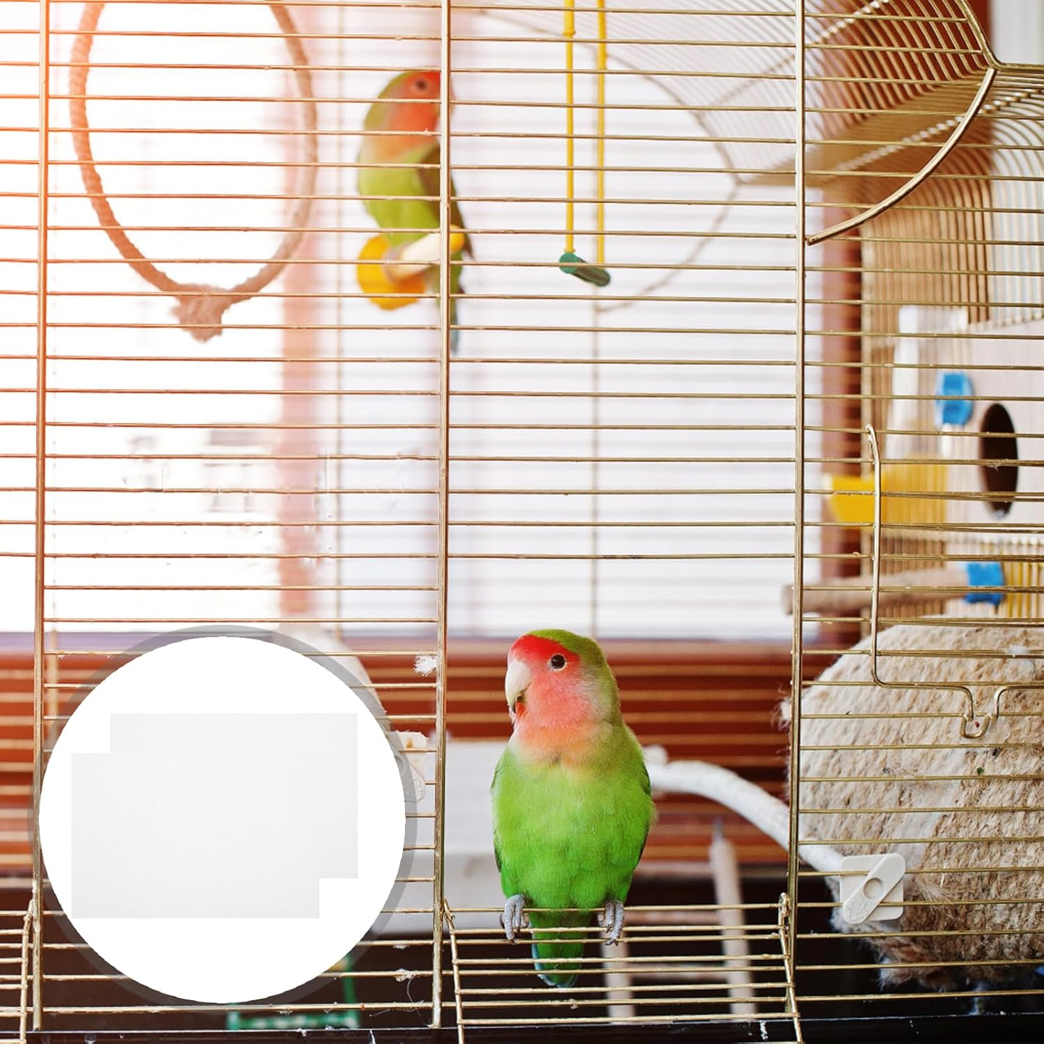 Yardwe 100Pcs Bird Cage Liners Parrot Cage Paper Mats Absorbent Leakproof Bird Cage Mat for Birds image number 5