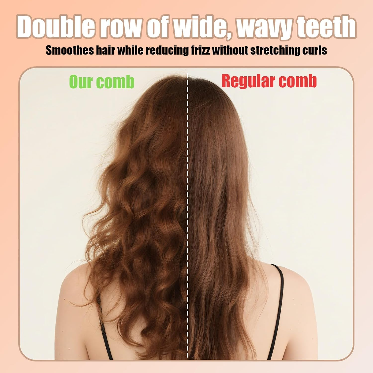 Sinbana Wide Tooth Comb for Curly Hair, Upgraded Wide Tooth Detangling Comb with Ergonomic Handle for Women & Men Long Thick Frizzy Hair (Grey) image number 5