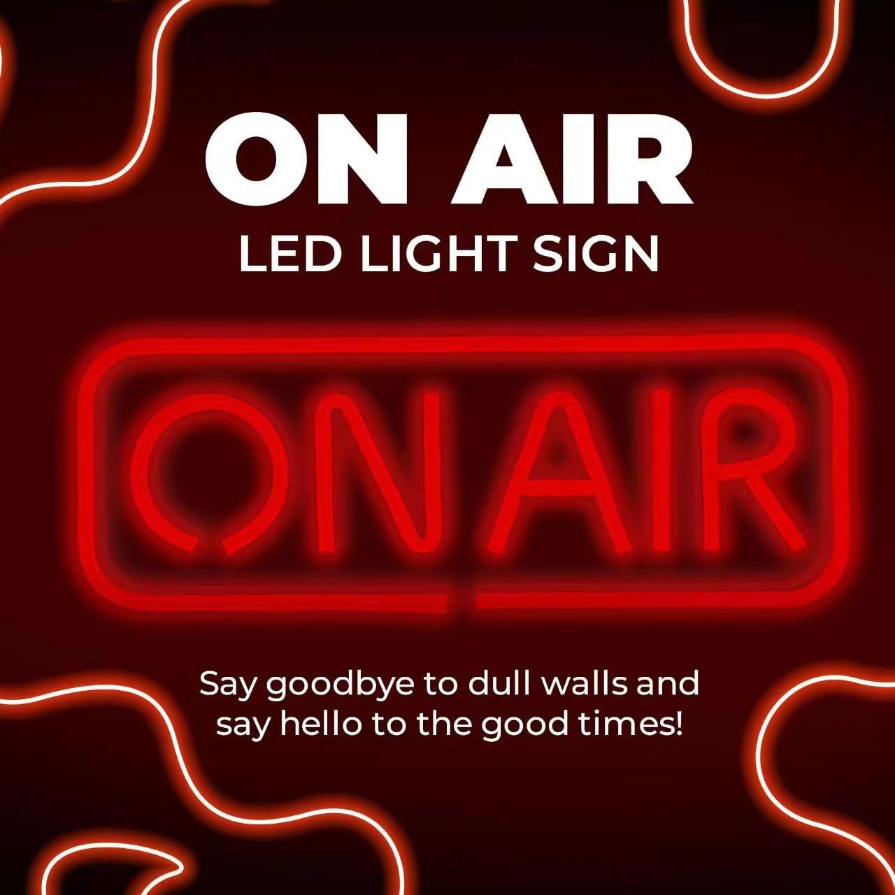 ON AIR Neon Signs, LED Studio Live Decorative Lights, Streaming Recording Sign, USB Connected, for Streamers Influencers Gamers Room Bar Club Home Party Decoration&hellip; (Red) - Red image number 6