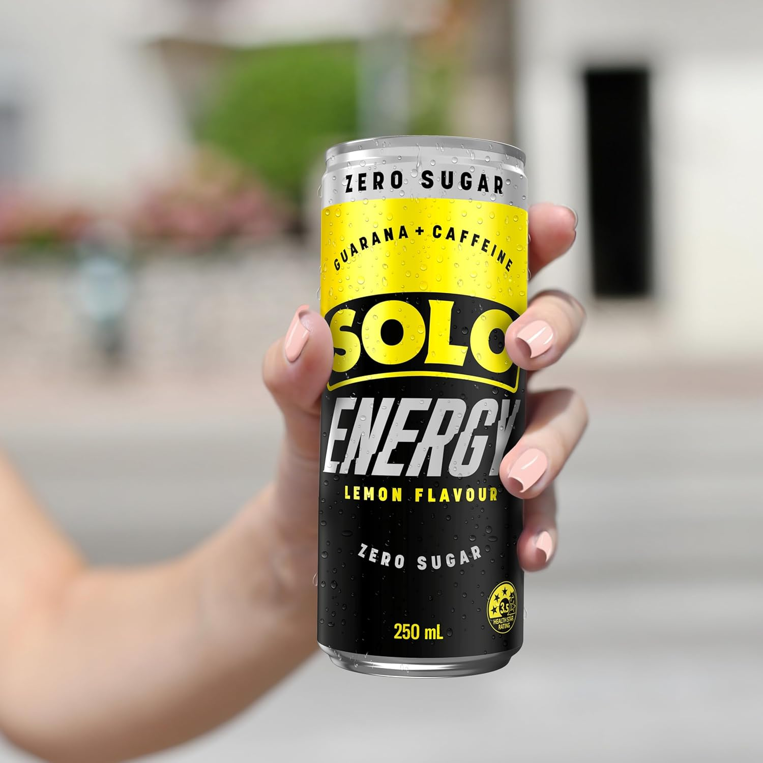 Solo Energy Zero Sugar Lemon Flavoured Drink Can 250 Ml (Pack of 24) image number 2