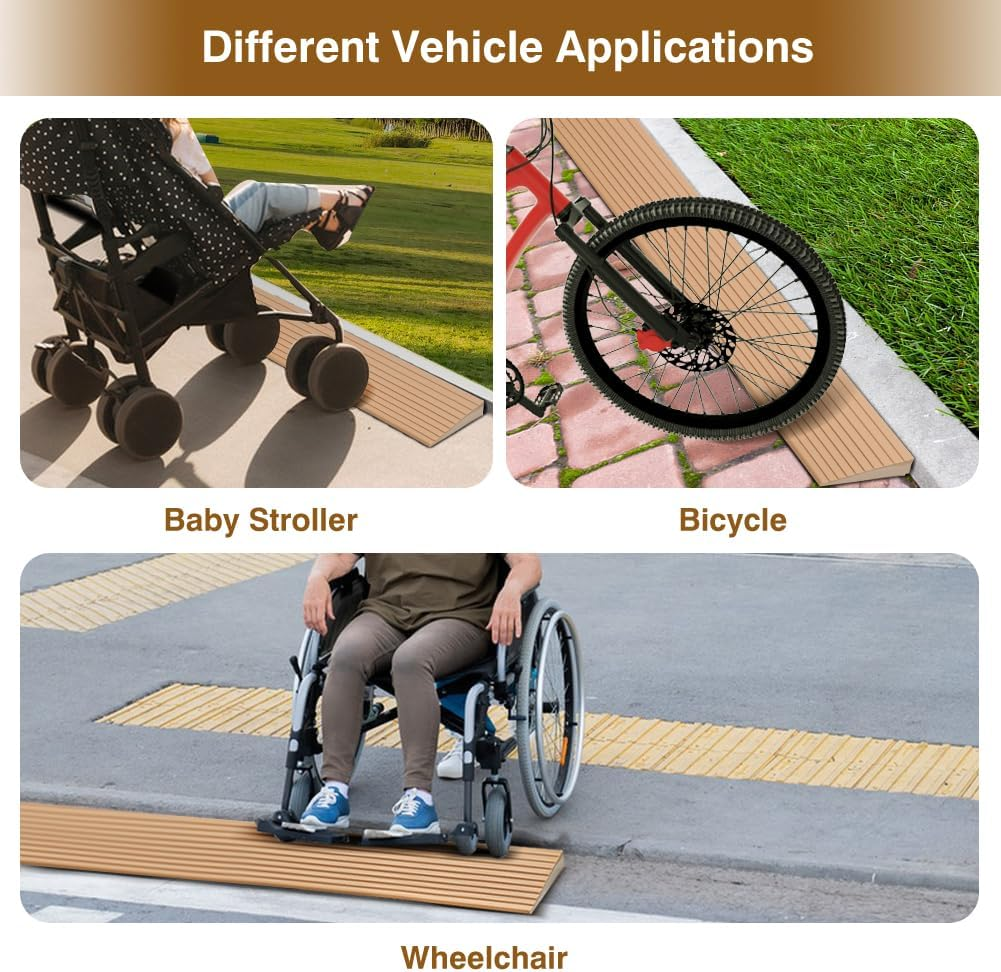 Threshold Ramp, Door Threshold Ramp, PVC Wheelchair Ramp, Non-Slip Surface, Rubber Ramp, Threshold Ramp for Wheelchair, Pushchair, Rollator or E Scooter image number 4