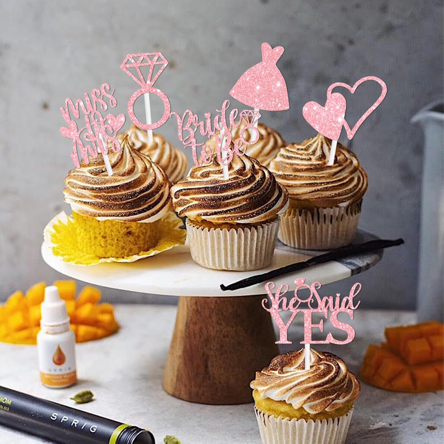 S-Cp-1009Ice Cream Fruit Dessert Cupcake Topper Colorful Glitter Happy Birthday Sensory Pop Game Theme Decor Supplies Baby Shower Boys Girls Birthday Party Decorations image number 1