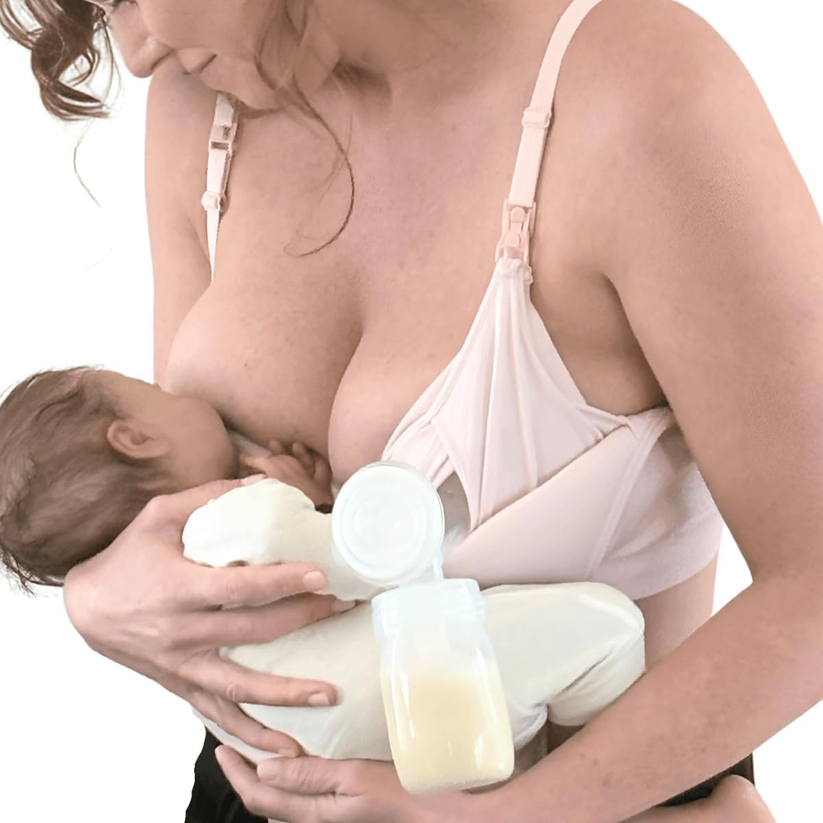 Supermom Hands Free Pumping and Nursing Bra - Hands Free Nursing Bra for Pumping - Breastfeeding Bras for Women, Ballet Slipper - Seamless, Small image number 6