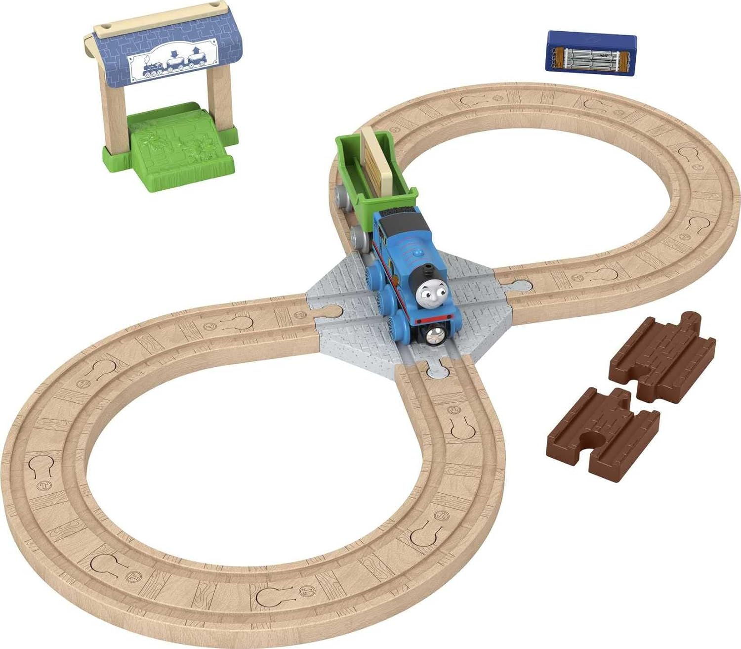 Fisher-Price Thomas & Friends Wooden Railway, Figure 8 Track Set, Toy Train Set Made from Sustainably Sourced Wood for Kids