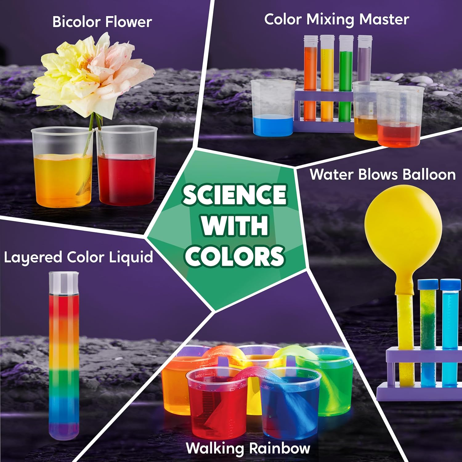 Klever Kits Wonder Science Kits- 50+ Experiments Educational Toys, STEM Activities with Growing Crystal Tree, Lab Science Toys, Kids Aged 6 7 8+ Birthday Gift