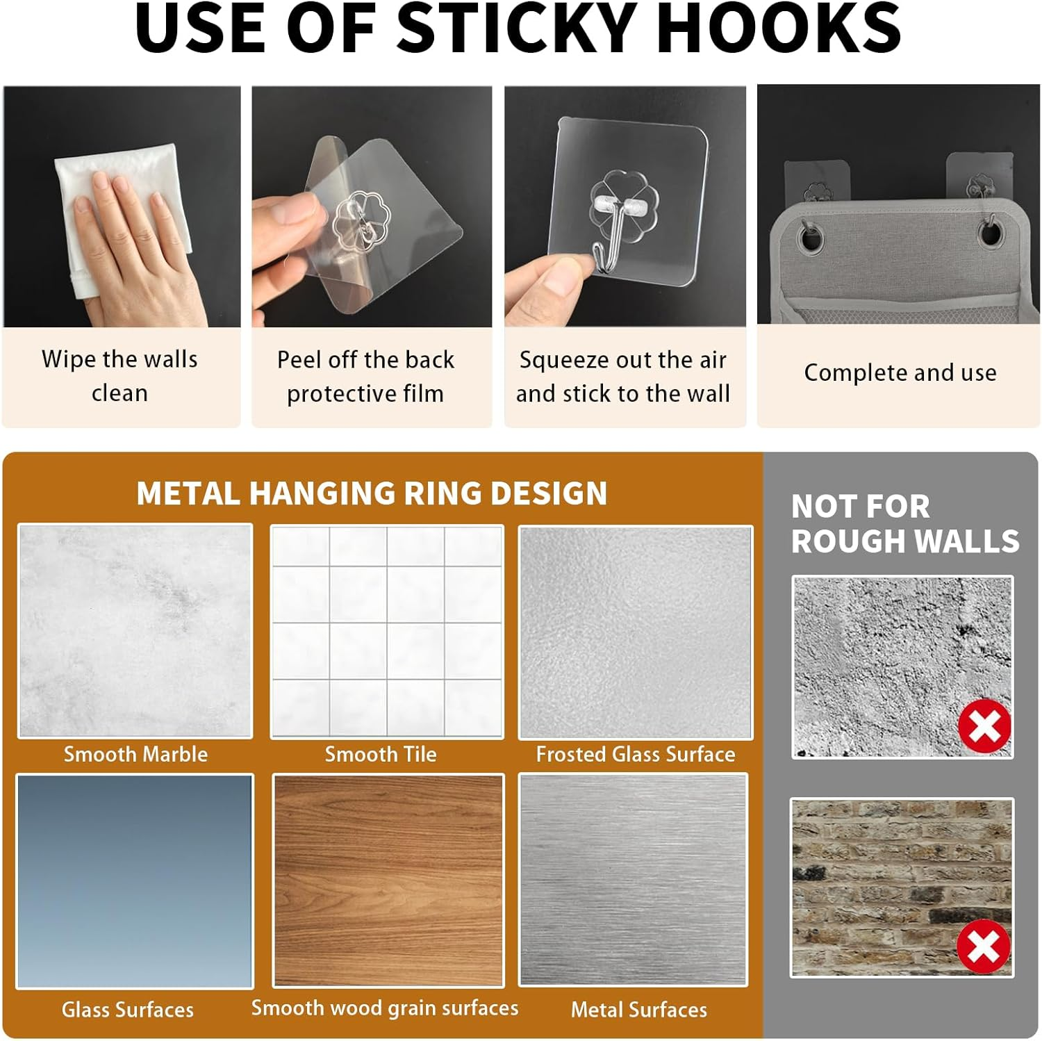 Calkkrer Pack of 2 Hanging Organisers, Grey, Wall Organiser with Pockets, Door Shelf, Fabric Hanging Storage for Bathroom, Bedroom, Office, Motorhome, Camping Storage image number 1