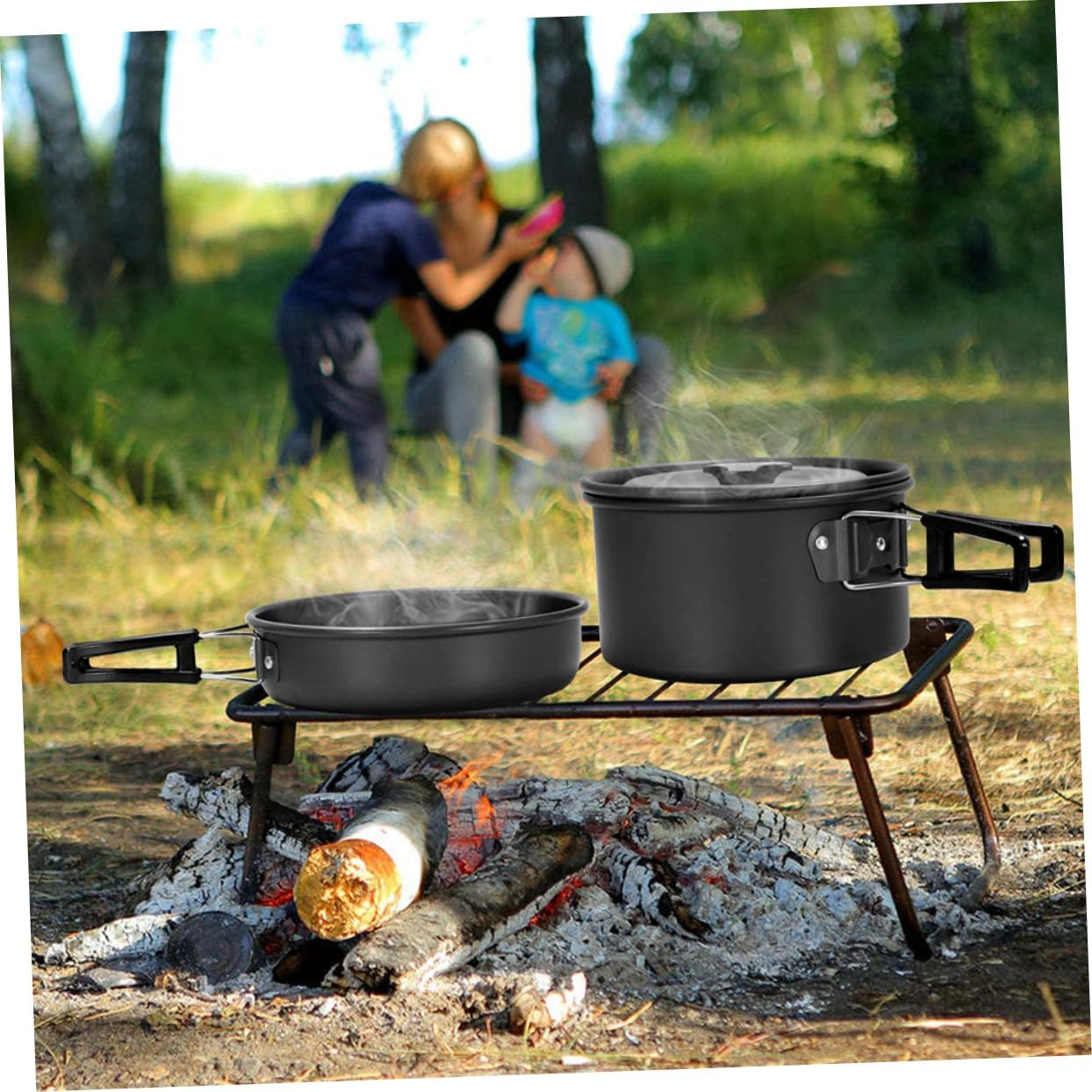 Camping Cookware for Barbecue Person Outdoor Dining Cooker Portable Cooking for Backpacking image number 4