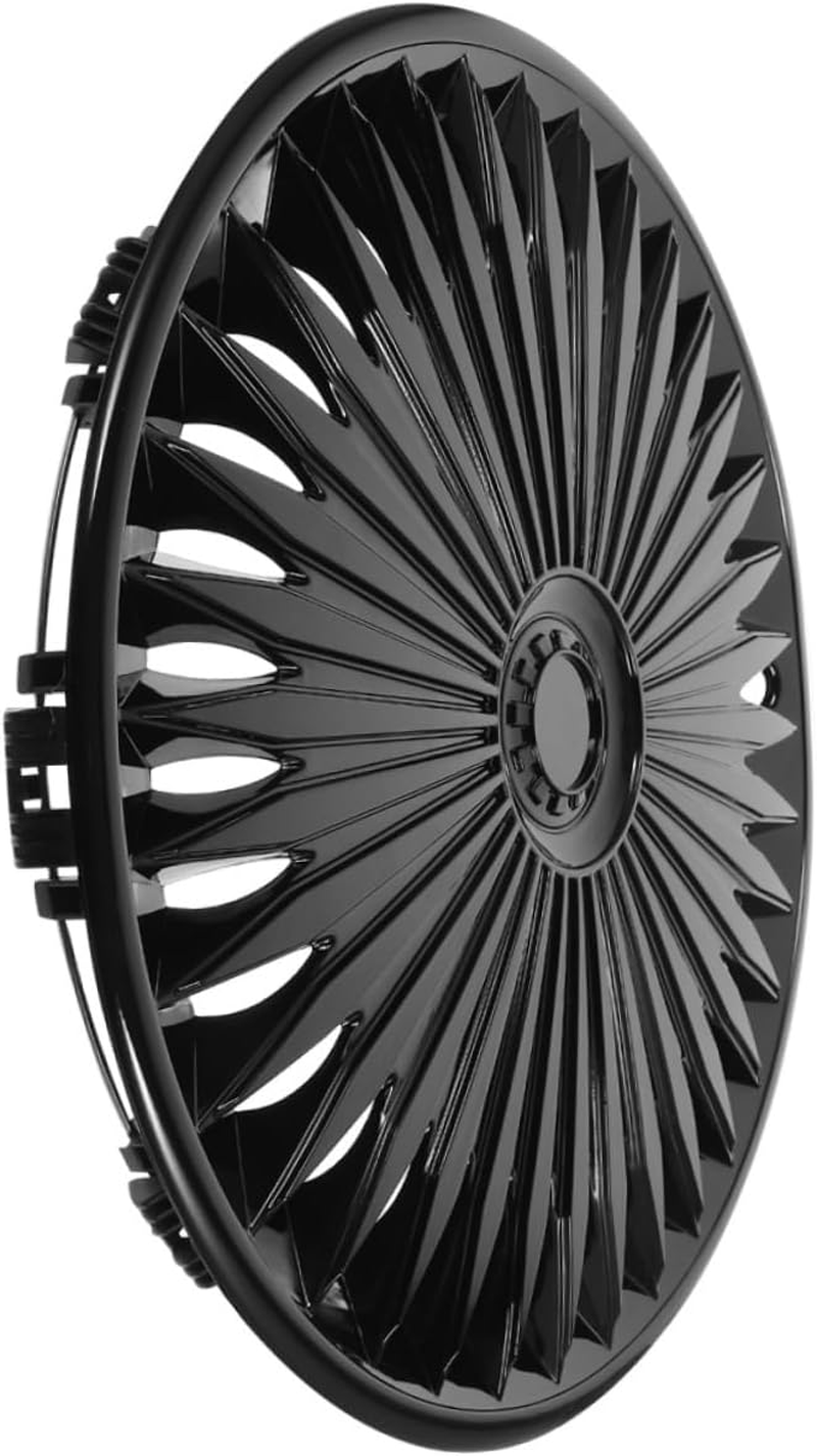 GETAJGHSD 14-Inch Automotive Hub Cover Black Decorative Wheel Hub Cap Replacement for Car Exterior, Universal Wheel Rim Cover Suitable for Passenger Vehicles image number 4