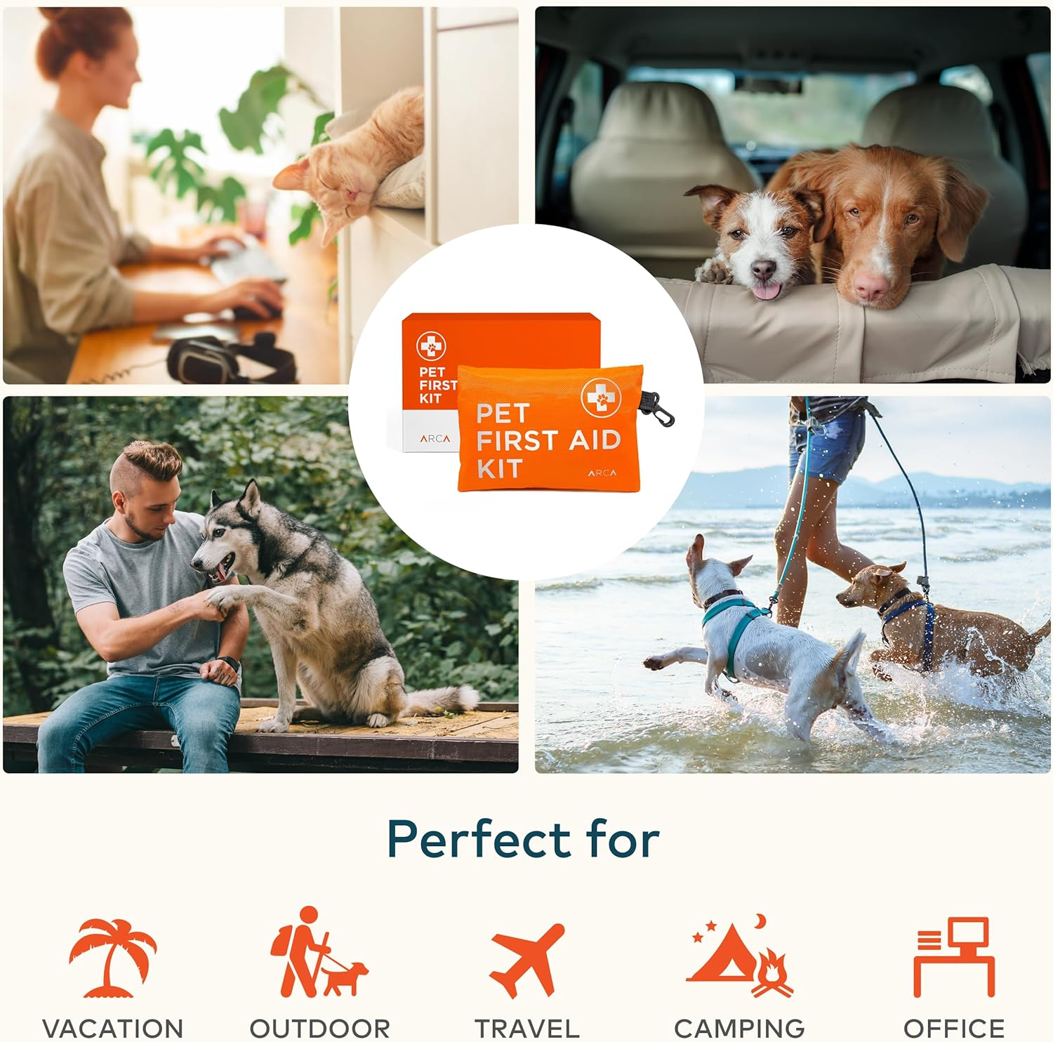 Dog First Aid Kit - Pet Emergency Kit Dog Travel Kit for - Water Resistant High Visibility Reflective First Aid Pouch Dog Camping Essentials for Pets for Hiking, Backpacking, Sports, Hunting image number 6