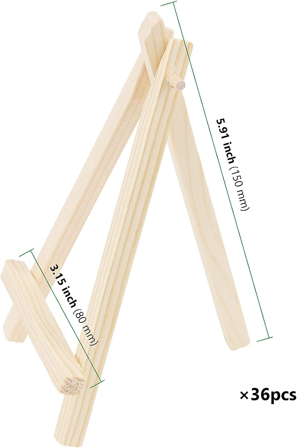 HAKZEON 36Pcs Mini Easel, 8X15Cm Adjustable Mini Wooden Easel, Triangle Easel Stand Table Top, Small Easels for Display Wedding Photos, Mini Drawing, Mobiles, Crafts image number 3