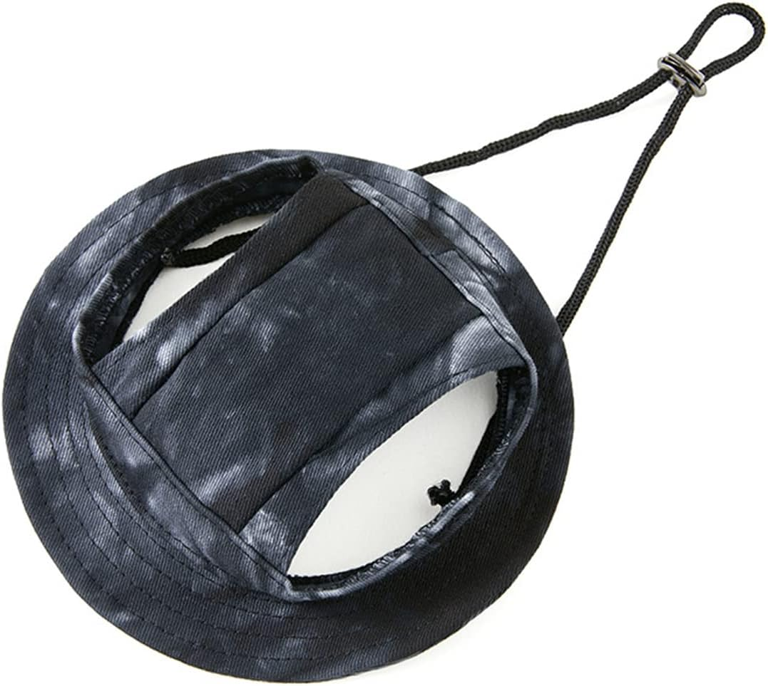 Marupet round Brim Princess Hat Visor Hat Pet Dog Mesh Porous Sun Hat with Ear Holes for Small, Extra Small Dog Teddy, Pug, Chihuahua, Shih Tzu, Yorkshire Terriers, Papillon Stripes L