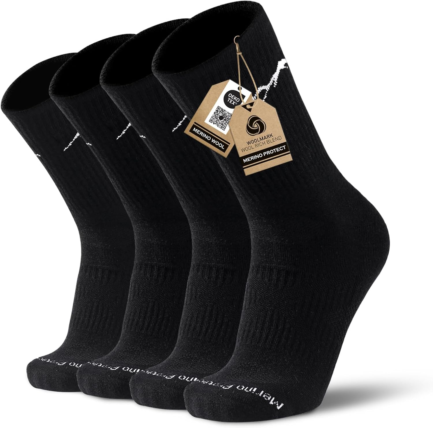 Merino Protect Merino Wool Socks for Men Warm Soft Hiking Socks Odor Resistant Crew Socks Hiking Hunting Cycling