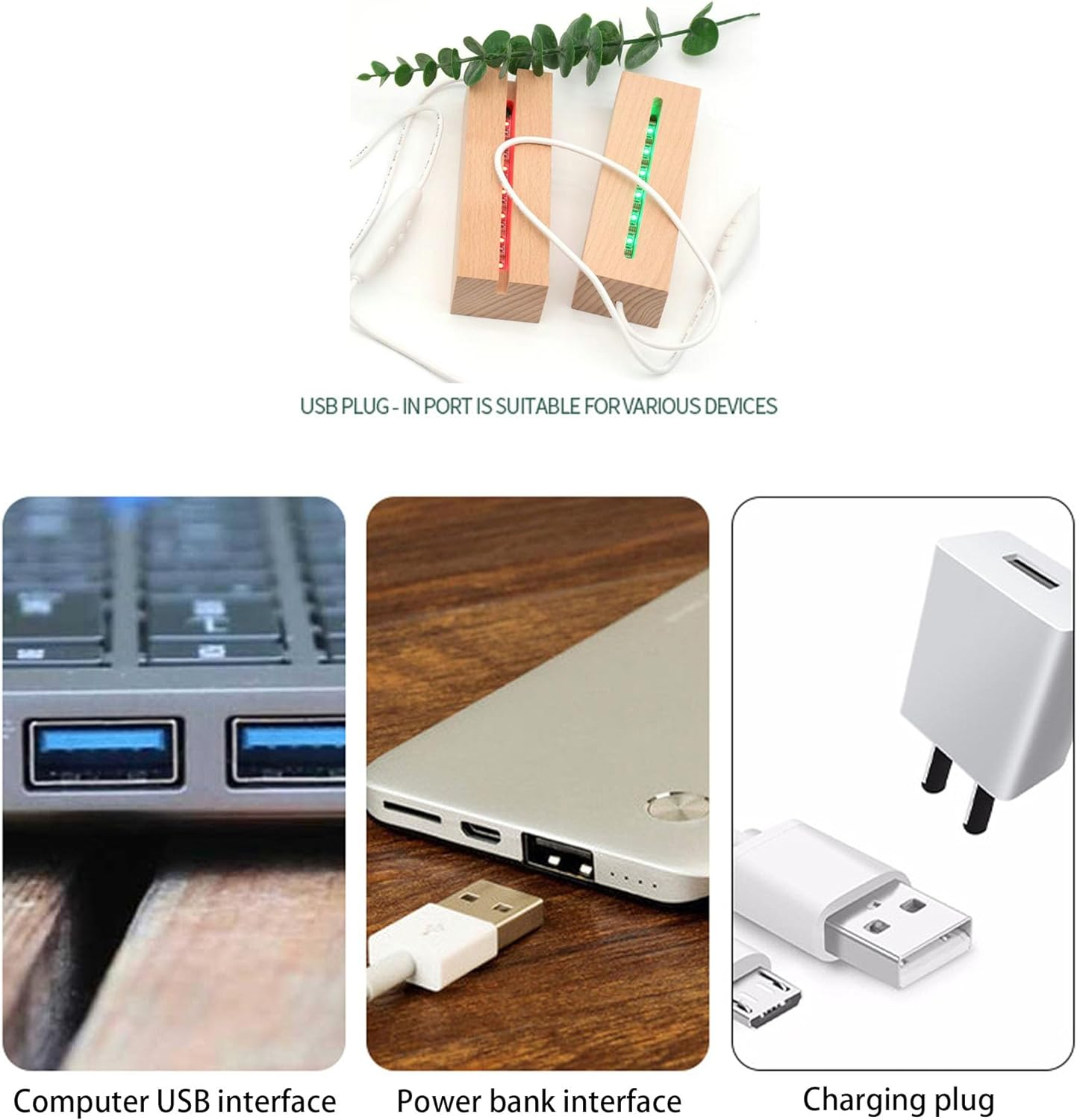 6 Inch Rectangle Display Pedestal, Colorful Rectangle Led Lights Display Base, Crystal Wooden Lighted Base Stand for Acrylic, Crystal, Night Light, Glass Resin Art image number 2