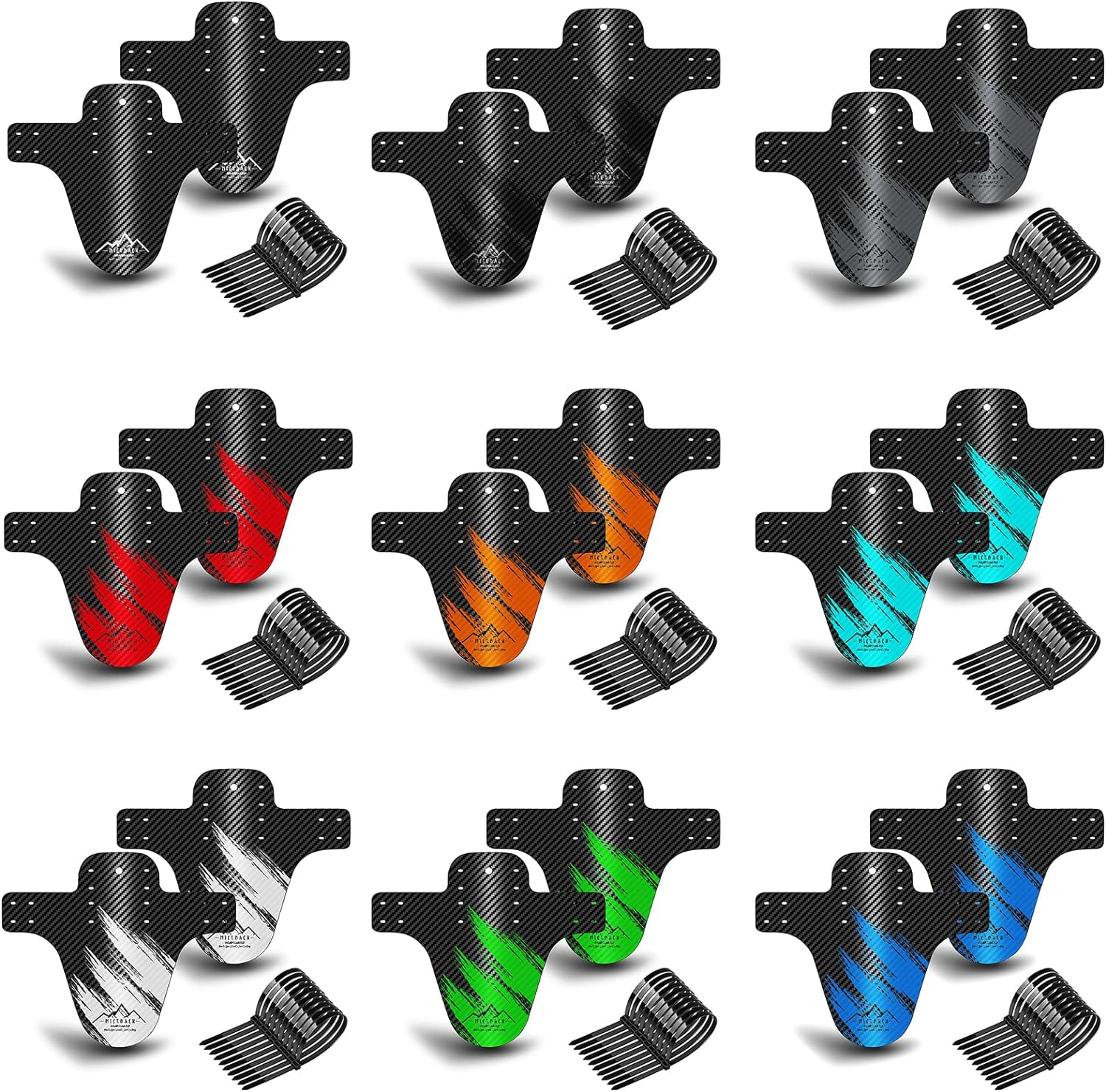 NICEDACK Bike Fender, Adjustable MTB Mud Guard, Front and Rear Compatible Mudguards, Easy to Install, Fits 26", 27.5", 29" Fat Tire Bikes and All Disc Brake Bicycles - Purple image number 6