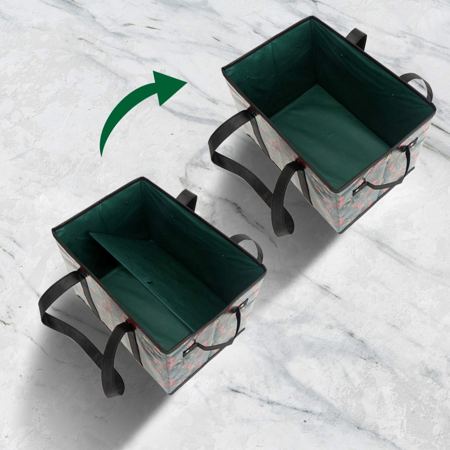 Reusable Grocery Bags Set Durable Heavy Duty Tote Bag Collapsible Grocery Shopping Box Bag with Reinforced Bottom