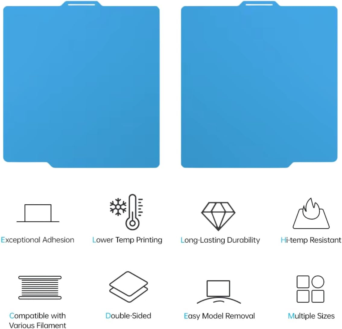 For Bambu A1 Build Plate for Bambu Lab A1 Build Plate, Build Plate for Bambu Lab 257X257, Spring Steel Cold Plate for Bambu Lab P1P, A1, X1, X1C, P1S, Low Temperature Plate, Double-Sided PEI image number 1