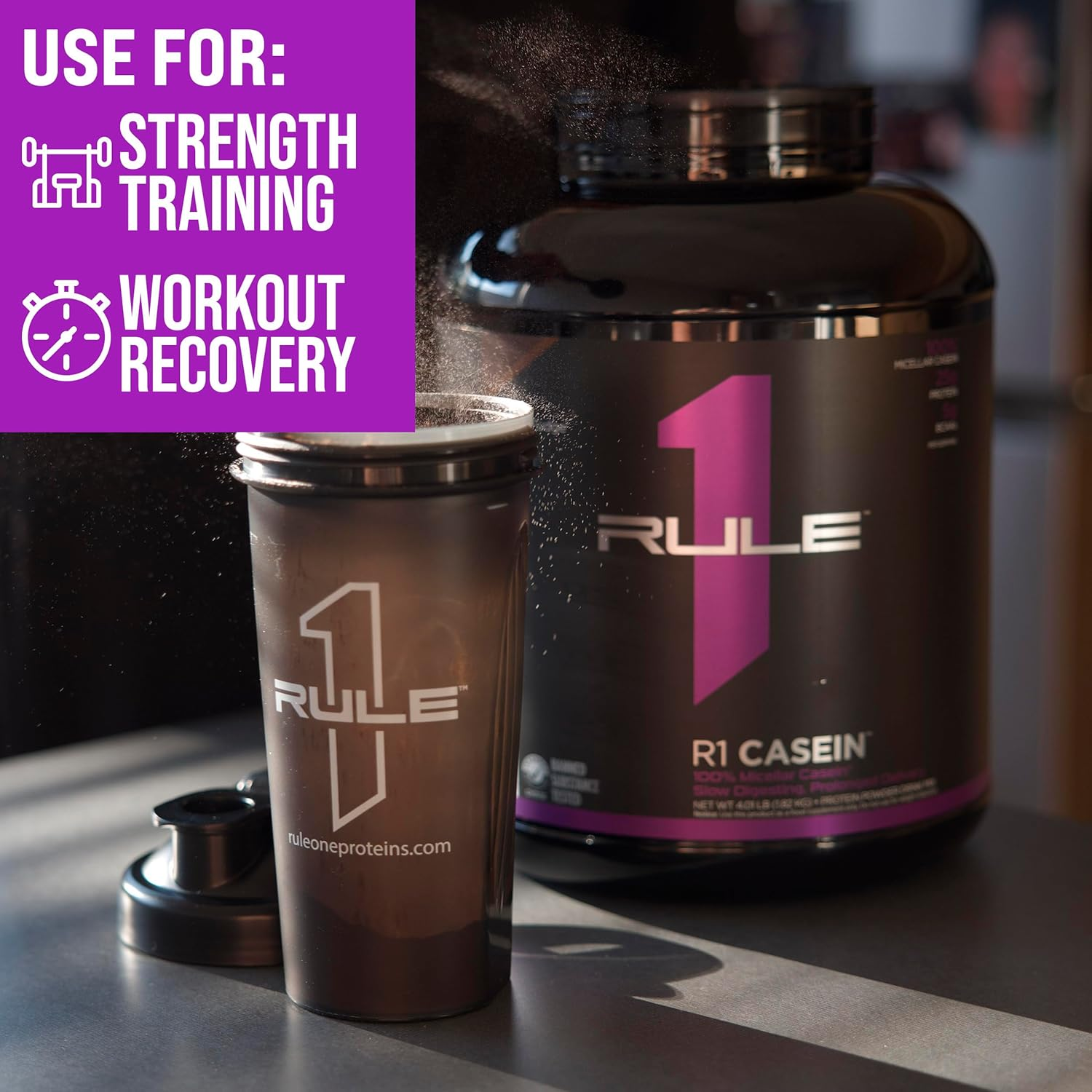 Rule1 R1 Casein Powder 891 G, Vanilla Creme (27 Servings)