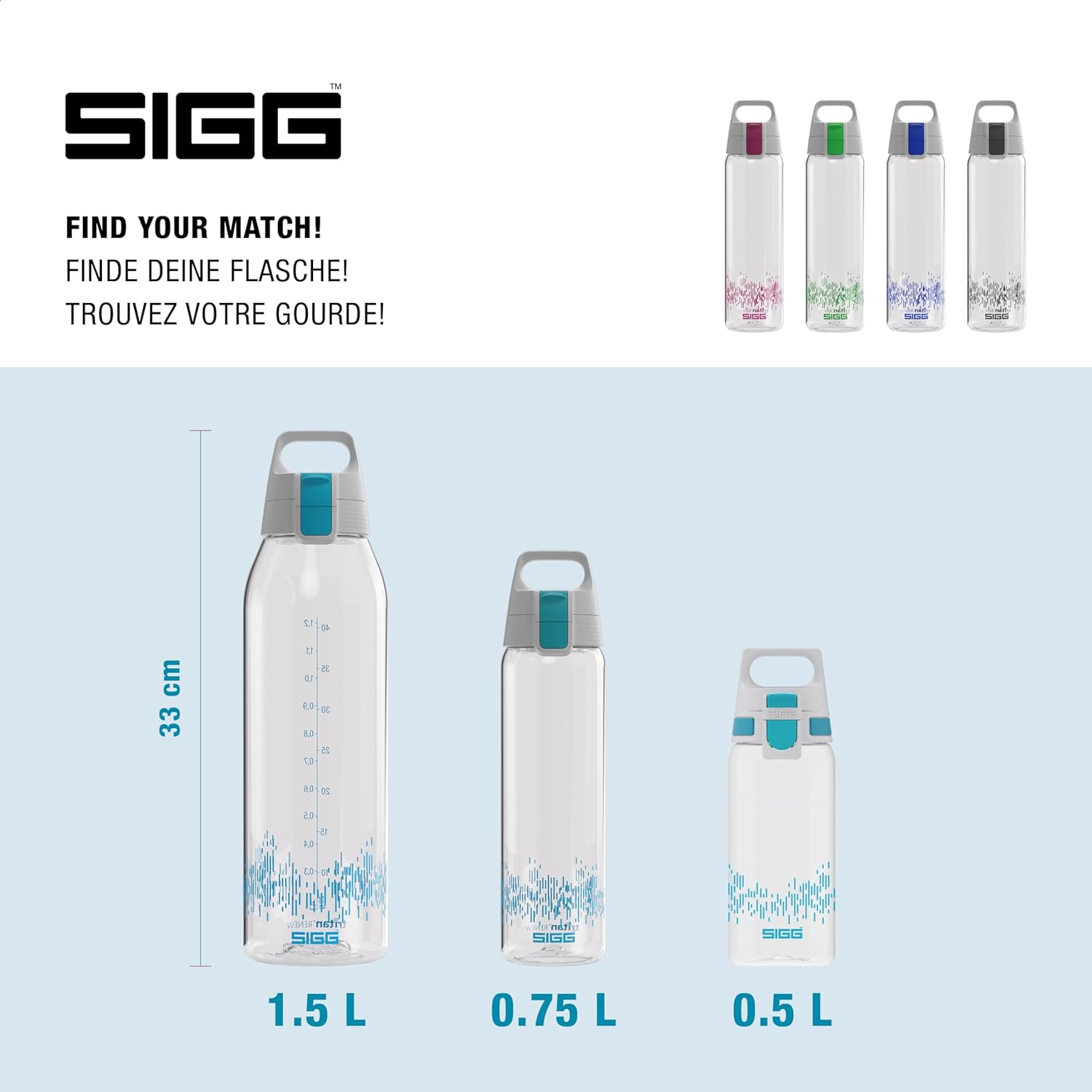SIGG - Tritan Water Bottle - Total Clear ONE Myplanet Aqua - Suitable for Carbonated Beverages - Dishwasher Safe - Leakproof - Lightweight - Scratch Resistant - BPA Free - 25 Oz image number 2