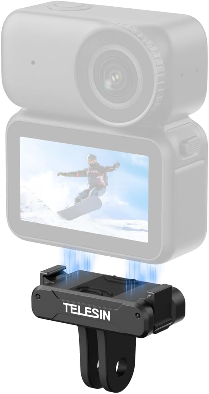 TELESIN Magnetic Quick Release Adapter Mount for DJI Osmo Nano, Adapter Base for DJI Osmo Nano Accessories, with Dual-Direction Magnet, Hypermagnetic Force&Metal Latches, Shock-Absorbing Silicone Pad image number 5