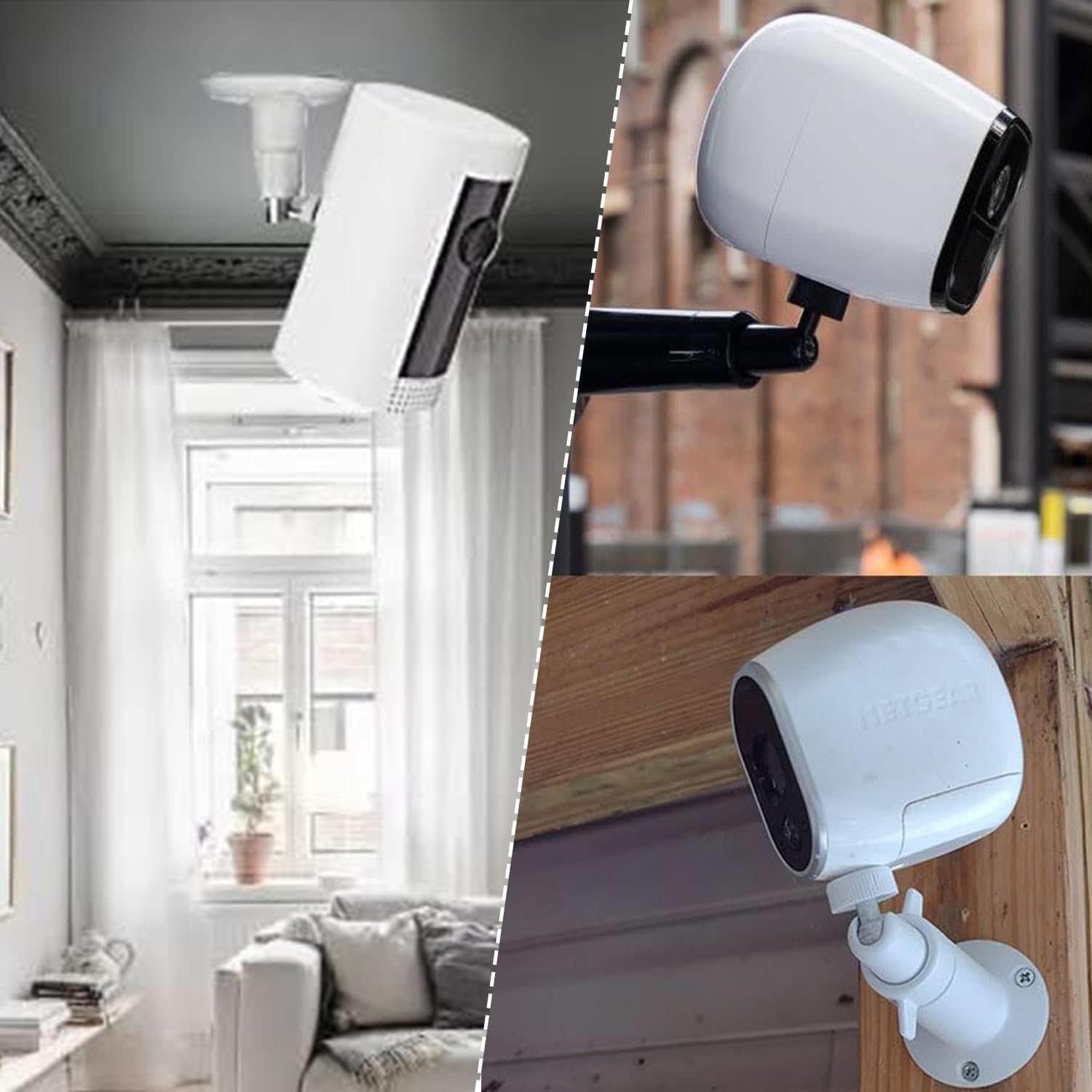 Lyfengdeam 2 Pack Wall Mount Compatible with Wyze Cam Pan V3 & Wyze Cam V4/V3 & Wyze Cam Outdoor/Indoor, 360 Degree Swivel Adjustable Bracket for Wyze Cam and Other Camera with Same Interface (Black) image number 6