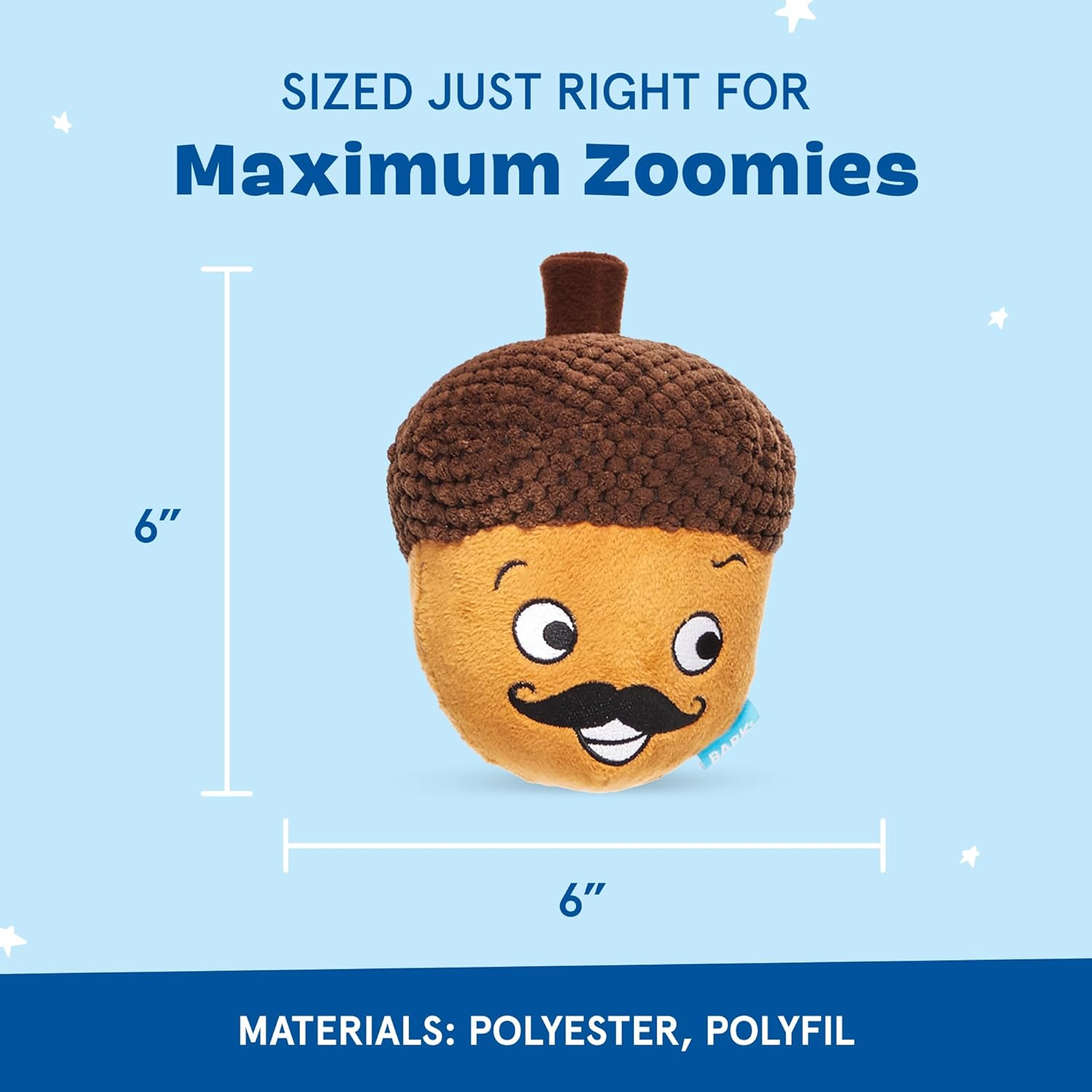 Barkbox Monsieur Acorn for Medium to Large Dogs, Plush, Bonus Free Toy within a Toy image number 4