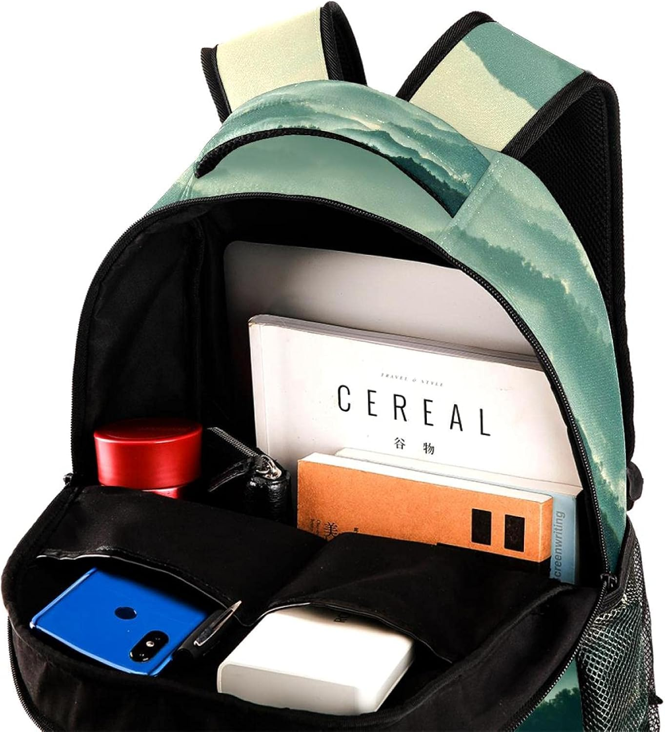 Mountain Layer in Morning Sun Ray and Winter Fog Backpack Students Shoulder Bags Travel Bag College School Tote Backpacks image number 4