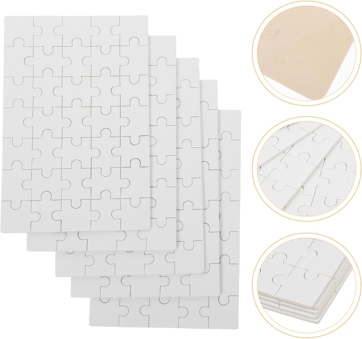 Generic 5 Sets Blank Puzzles - Sublimation Puzzles Blank Jigsaw Puzzles Sublimation Puzzle Pieces Sublimation Blank Puzzle Sublimation Transfer Puzzle image number 1