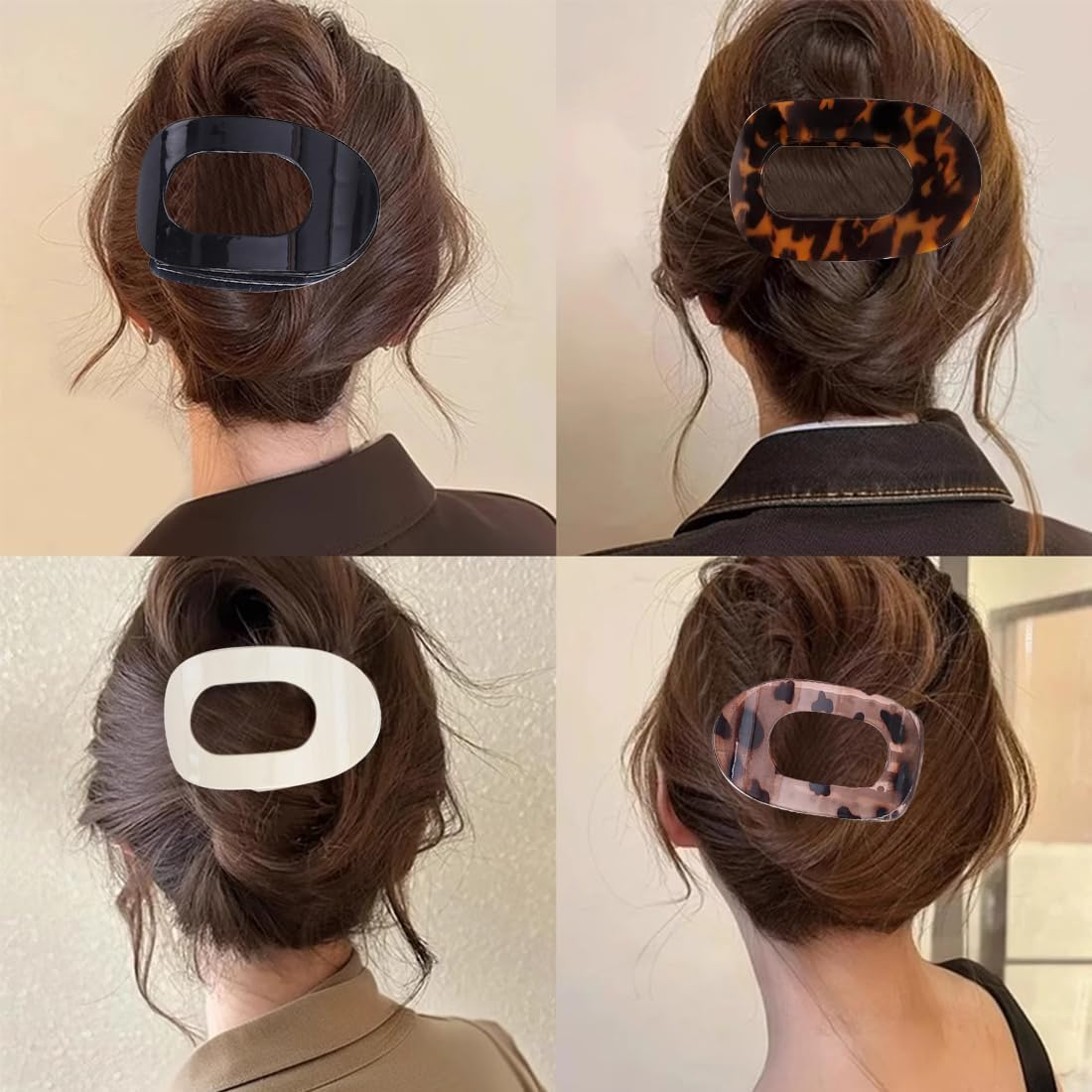 QOWIJEX Pack of 5 Duck Beak Hair Clips, Flat Women'S Flat Claw Clip, Non-Slip Hair Clip, Strong Hold, Side Hair Clips for Thick and Thin Hair