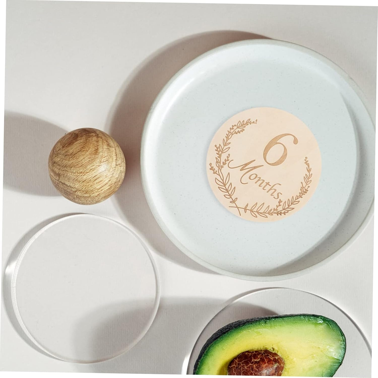 14Pcs Wooden Growth Milestone Cards Photo Props Unisex Monthly Commemorative Signs Newborn First Year Memory Recording image number 2