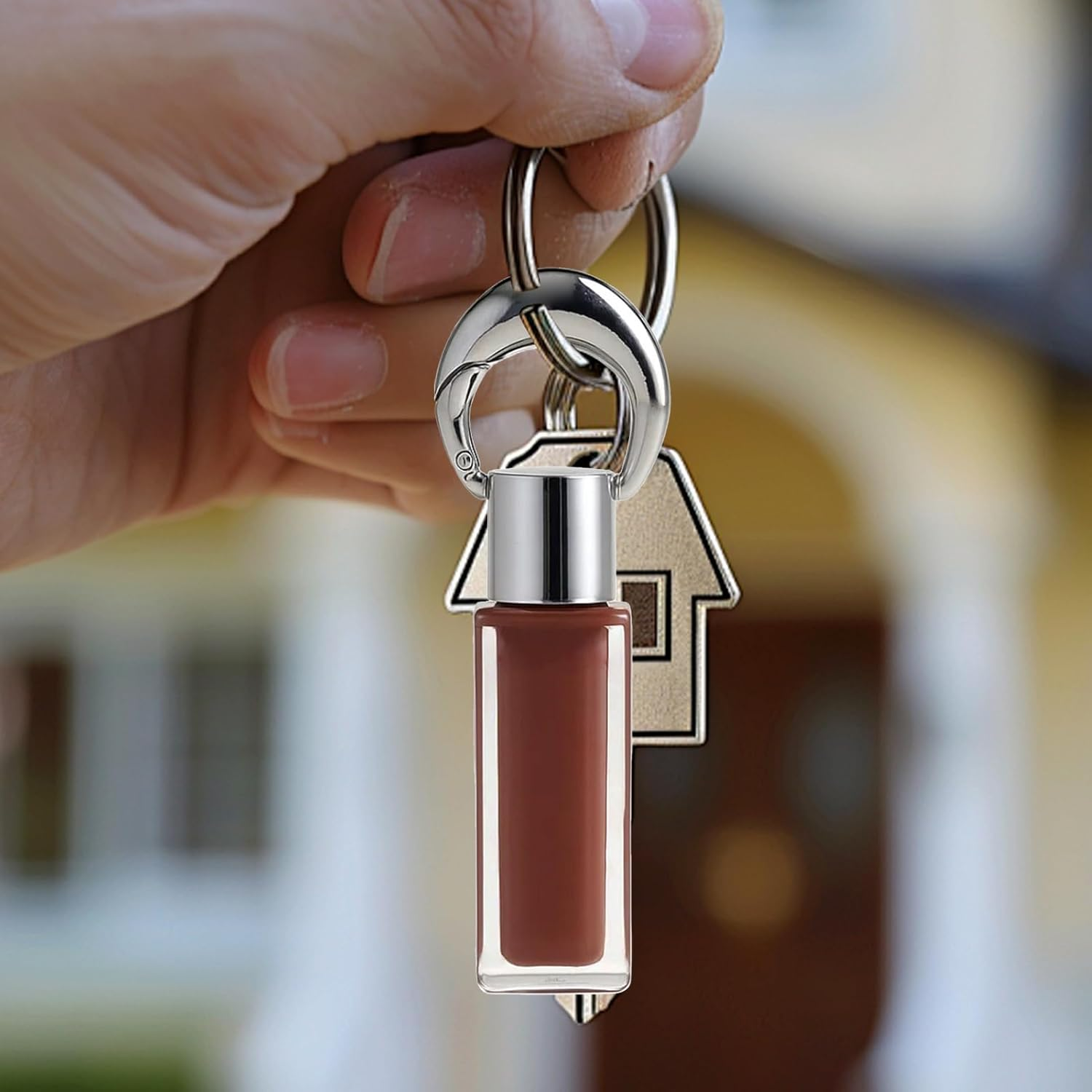 Glitter Lip Gloss - Highly Pigmented Plumper | Keychain Design Tinted Lip Plumper Gloss - for Women Teen Girls Family Cosmetic Makeup Beauty Party Photo Props