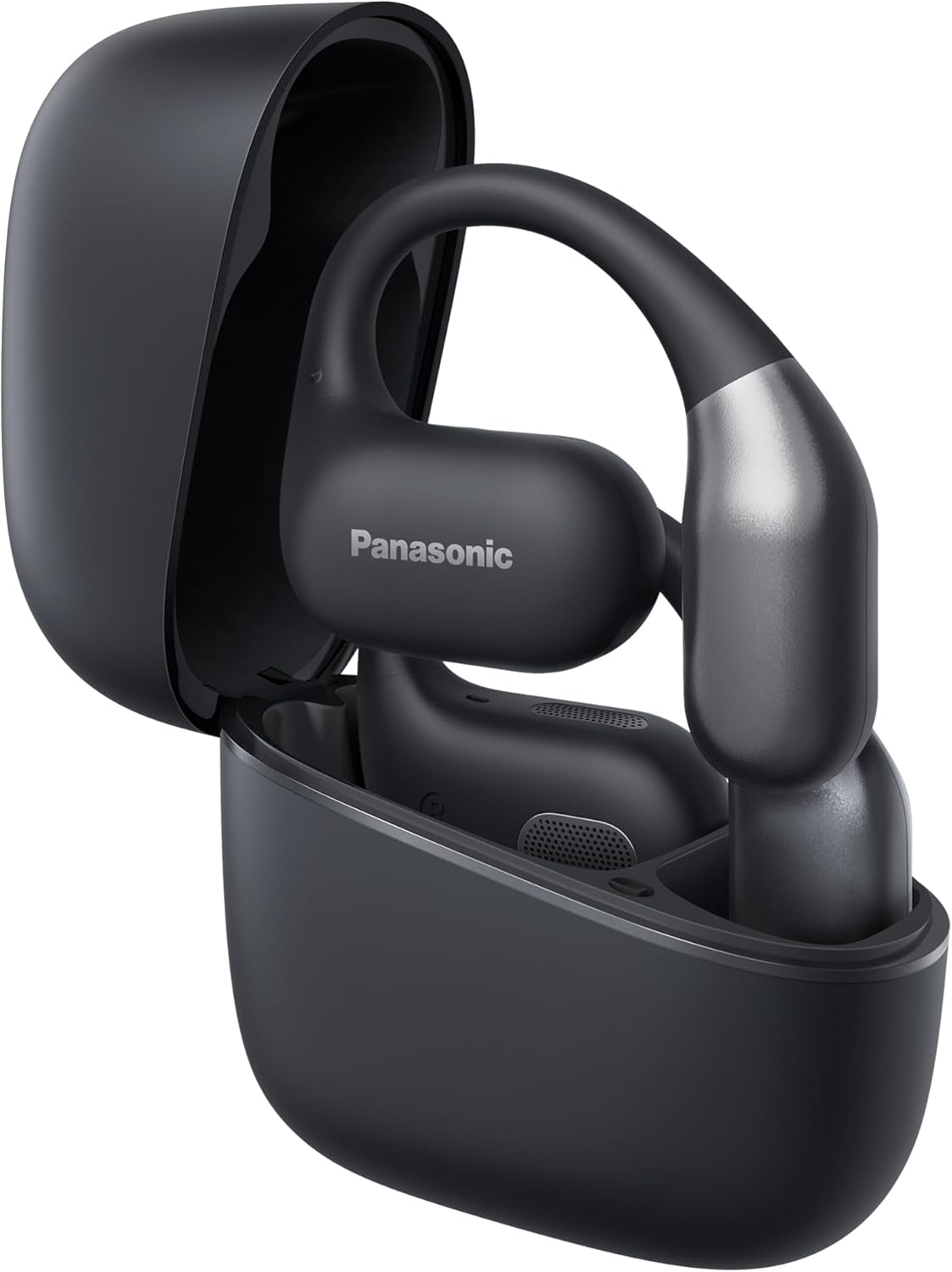 Panasonic True Wireless Bluetooth Open Ear Headphones, IPX4 Waterproof, Multi Point Connectivity, Environmental Noise Cancellation, 25Hr Play Time and USB C Charging, Black (RB-F10DE-K)