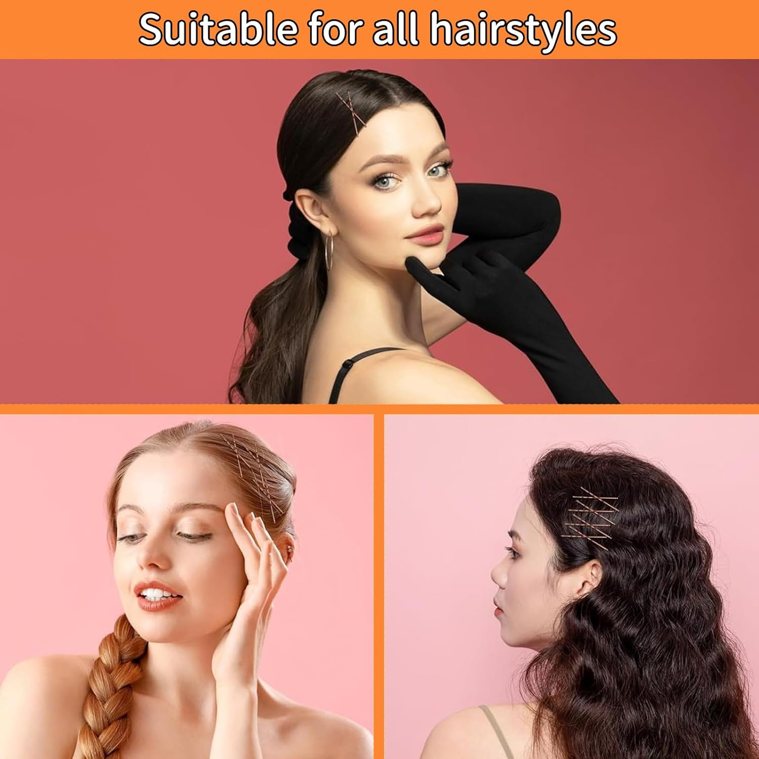 MOLIMOLI Hair Clip Set 300 Pieces, Hair Accessories & Hair Pins with Box: 200 Bobby Pins Hair (2-2.75 Inches) + 100 Hair Bobbles, Invisible Hair Clips for Women image number 5