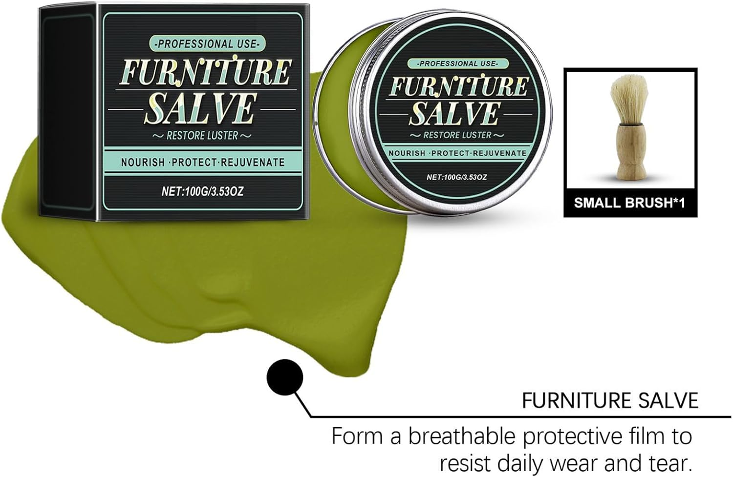 Shpuuyy Leather Balm - 100G Car Leather Interior Cleaner Cream - Deep Conditioning Maintenance Restorer for Furniture Couch Boot Bag Purse Automotive Shoe Upholstery Interior image number 5