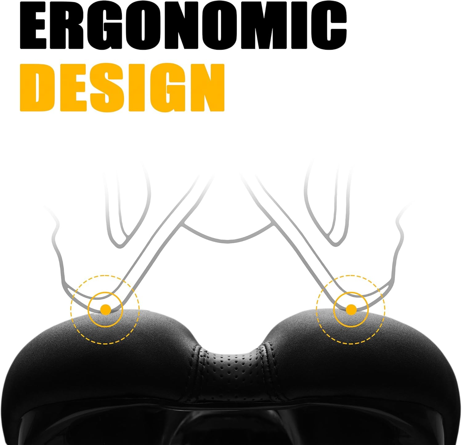 Venzo Comfortable Bike Bicycle Saddle Seat - for MTB, Road, Exercise, Trekking, Folding, Hybrid & Cruiser Bikes - XC Saddle Seat image number 1