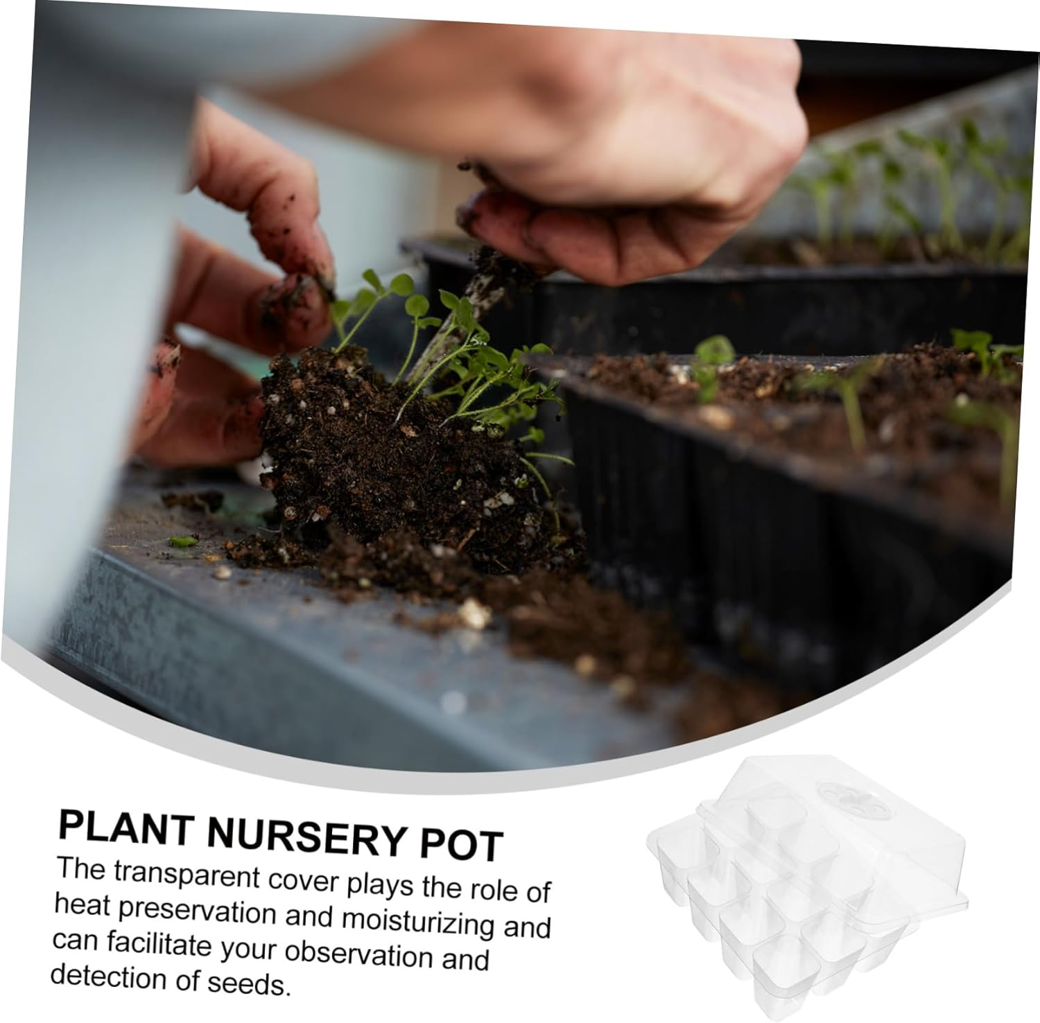 SUPVOX 5Pcs Seedling Tray Plant Nursery Pot for Hydroponic Grow Gardening Supplies image number 3