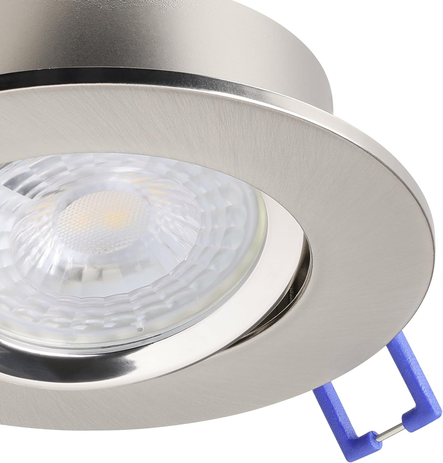 Eglo Set of 3 Recessed Spotlights Barranco, Adjustable Spot Lights for Ceiling, round Downlight without Bulb, Silver Plastic Lamp, GU10 Socket, &Oslash; 9 Cm image number 2