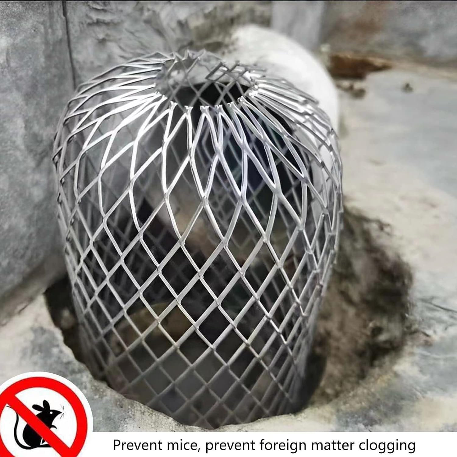 Accencyc 4 Pcs Gutter Downspout Guards 3.5 Inch Aluminum Leaf Filter Strainer Expandable Gutter Downspout Protector for Preventing Blockage Leaves Debris image number 4