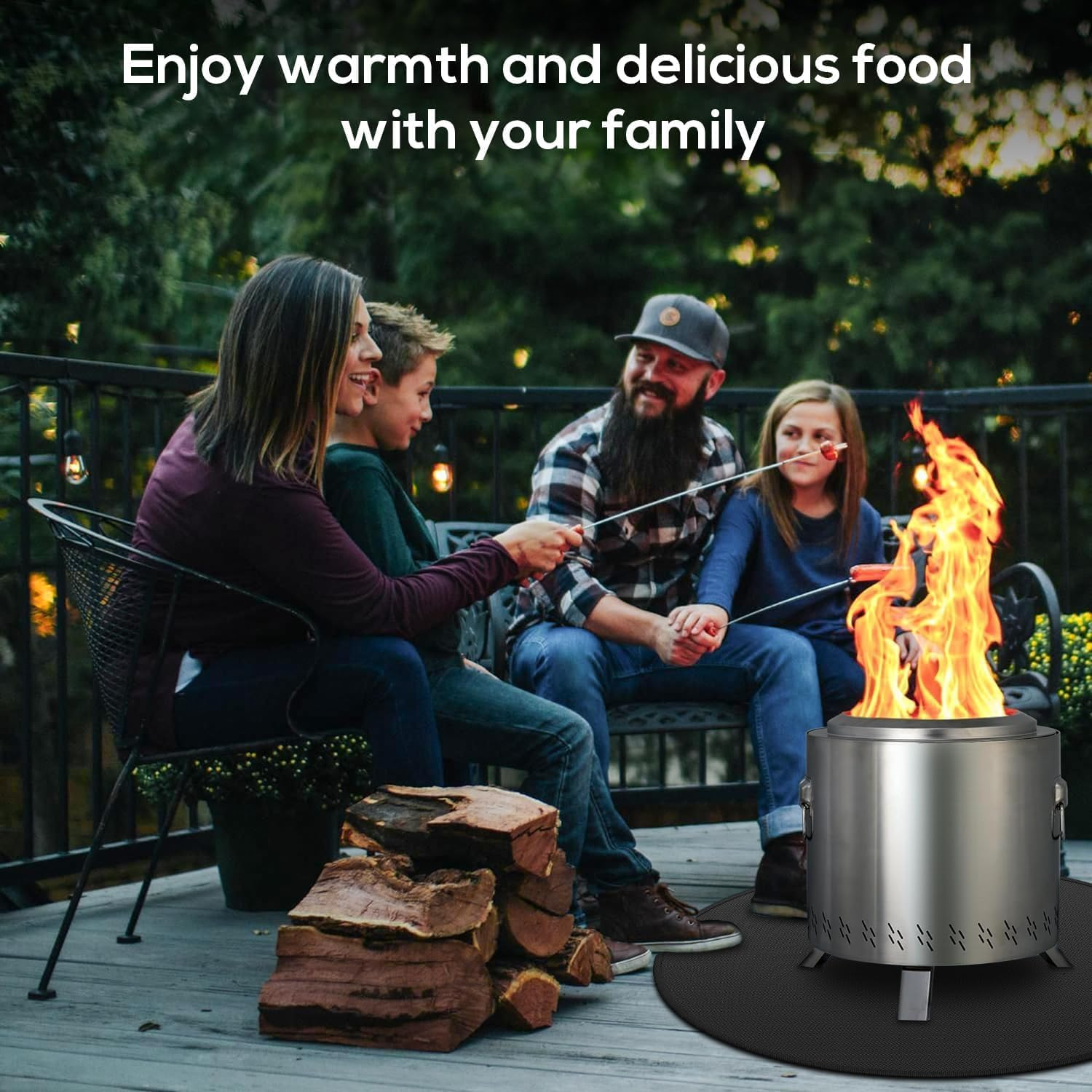 Fire Pit Mat, Camping Fireproof Mat, round Fireproof under Grill Mats for Outdoor Grill, Portable Camping Stove Mat for Solo Stove Accessories, Picnic Barbecue Mat for Solo Stove Bonfire (M, 61*61CM) image number 6